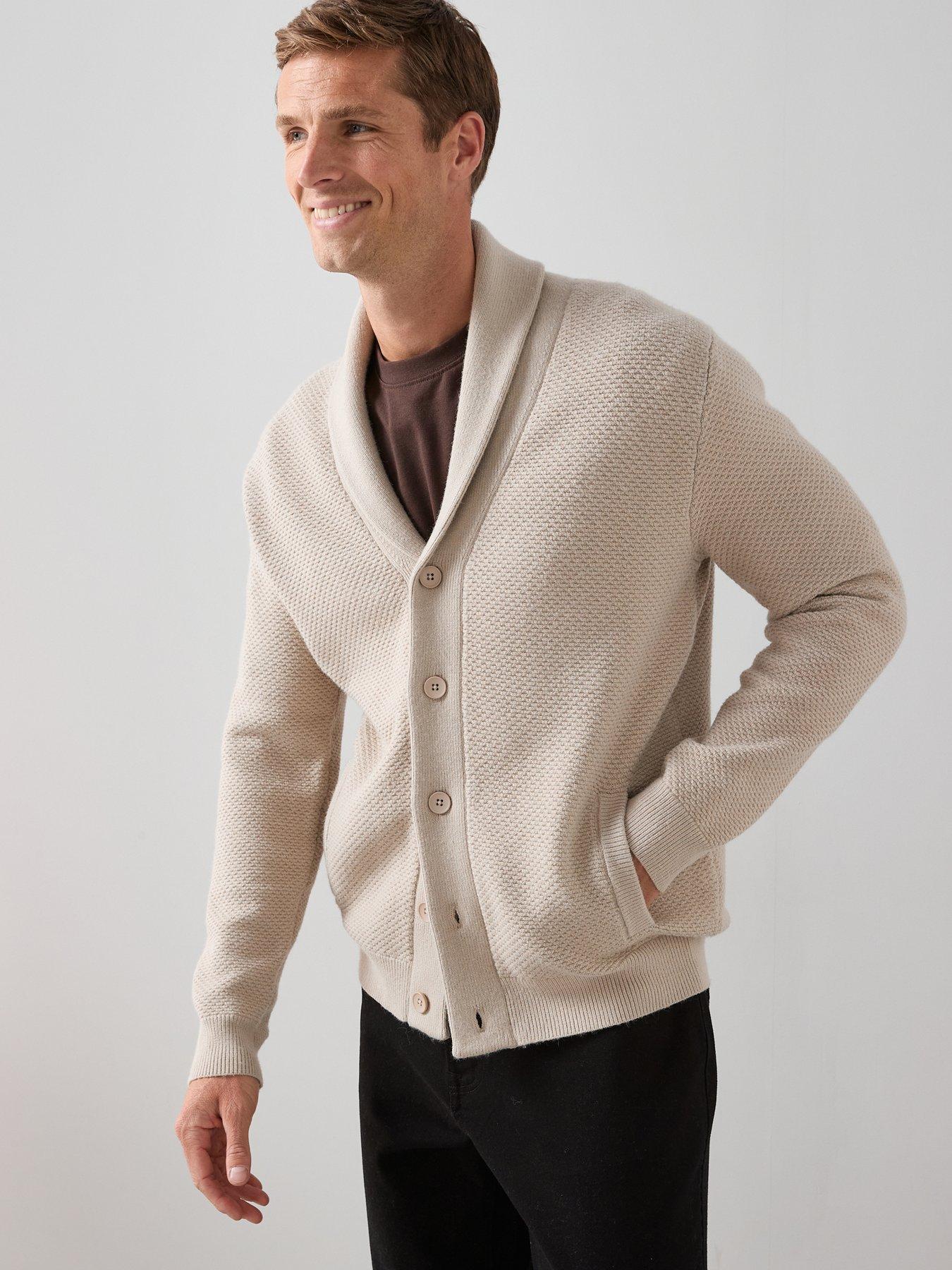 The Very Collection Chunky Textured Shawl Cardigan - Beige