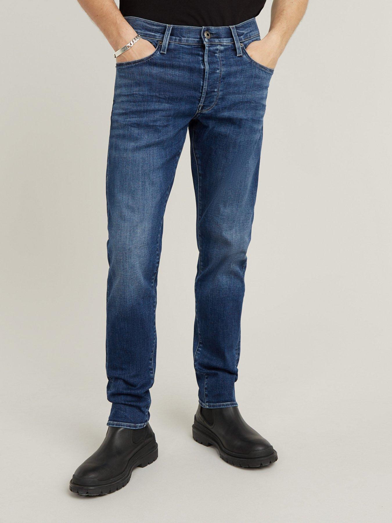 G-Star RAW G Star 3301 Slim Tapered Mid Wash Jeans - Blue