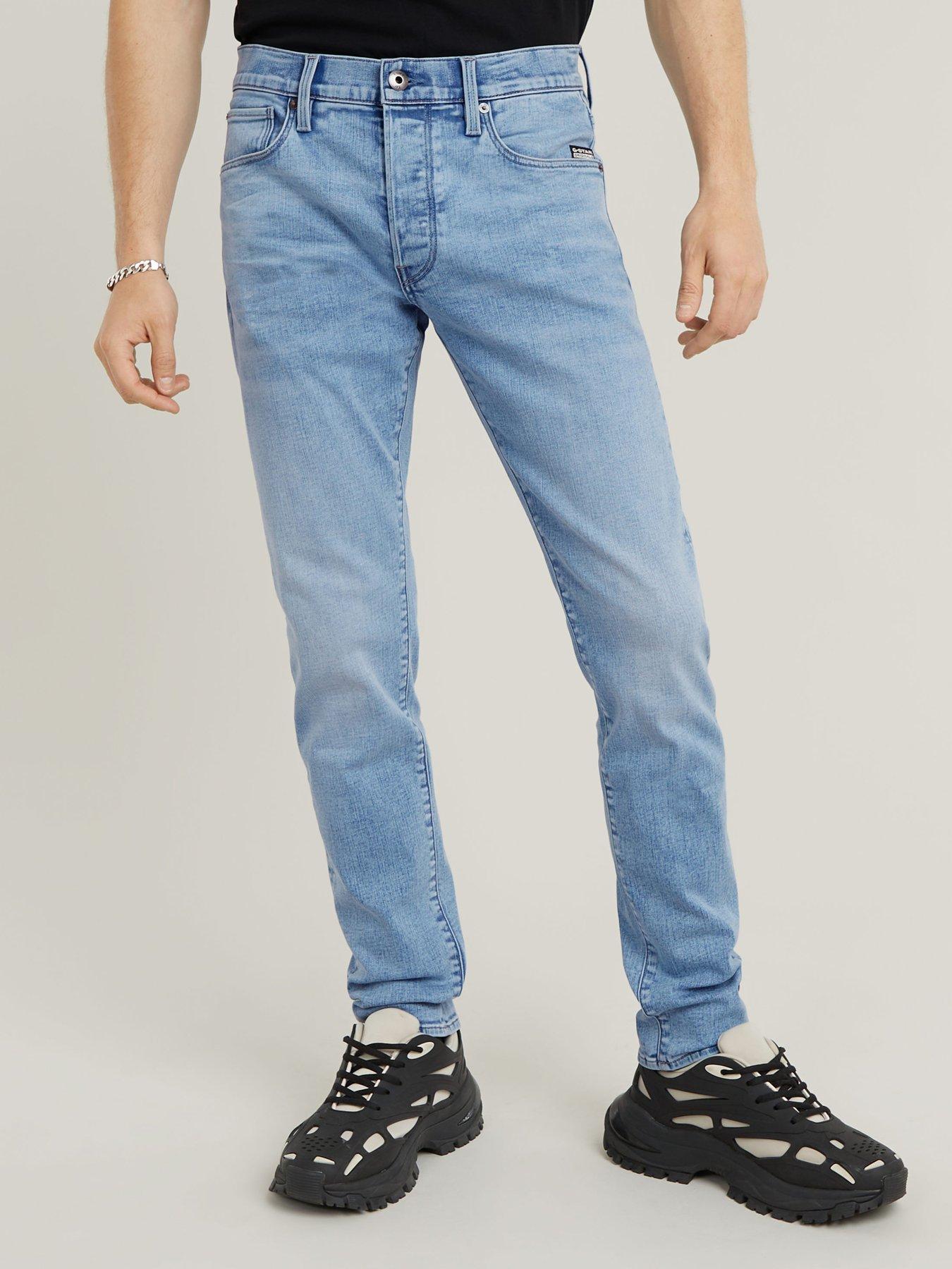 G-Star RAW G Star 3301 Slim Tapered Light Wash Jeans - Blue