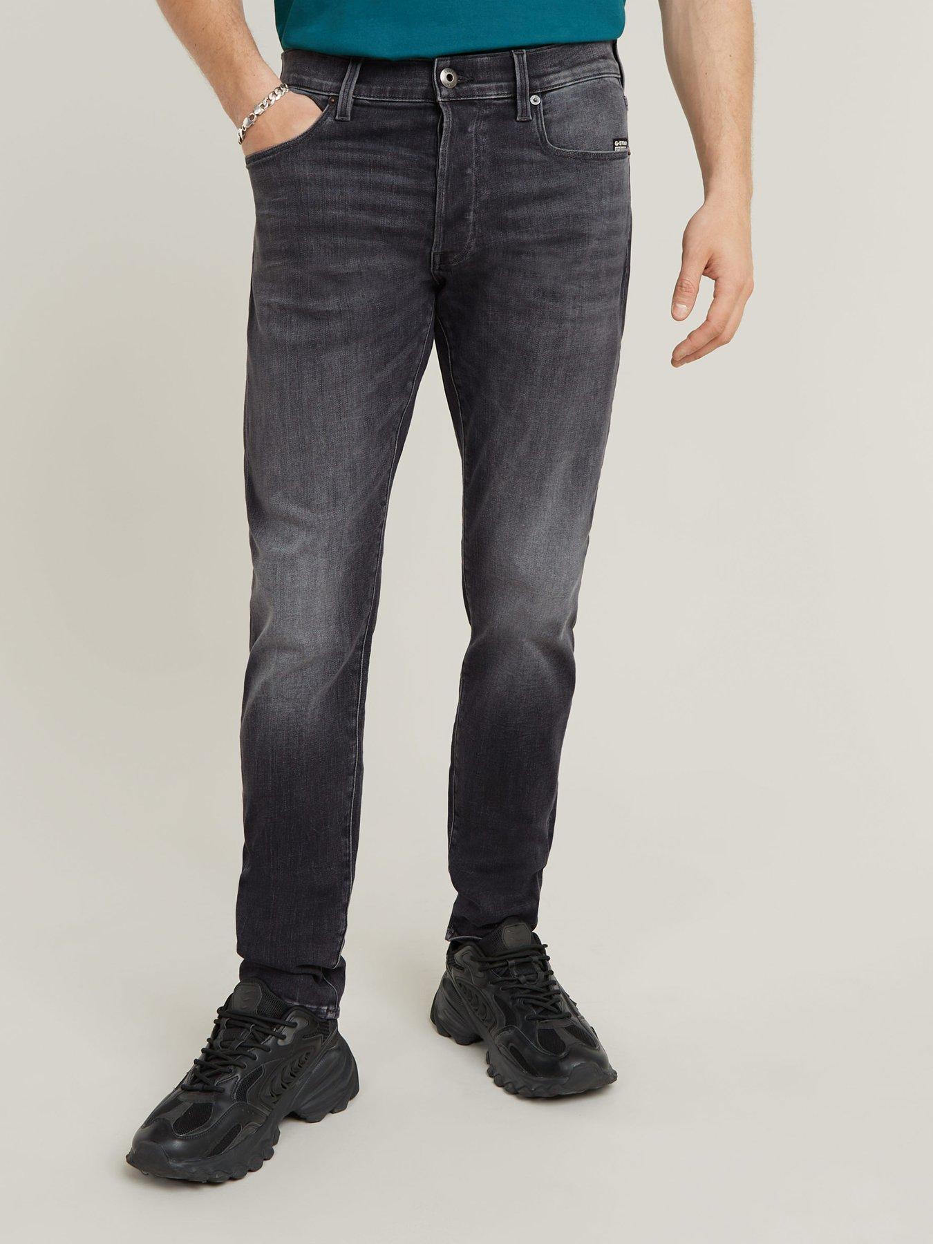G-Star RAW G Star 3301 Slim Tapered Washed Jeans - Black