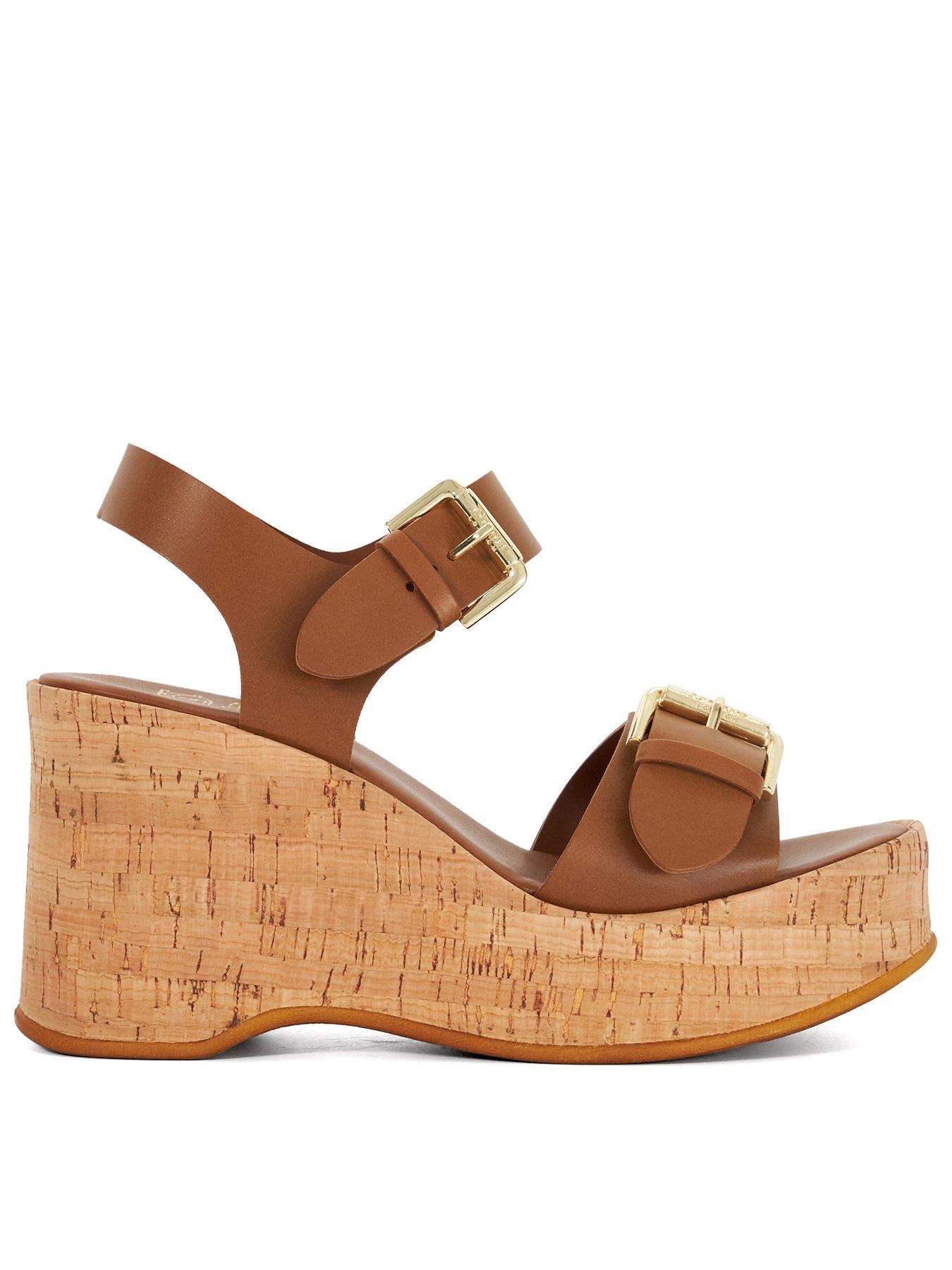 Dune London Kamia Leather Sandals - Tan