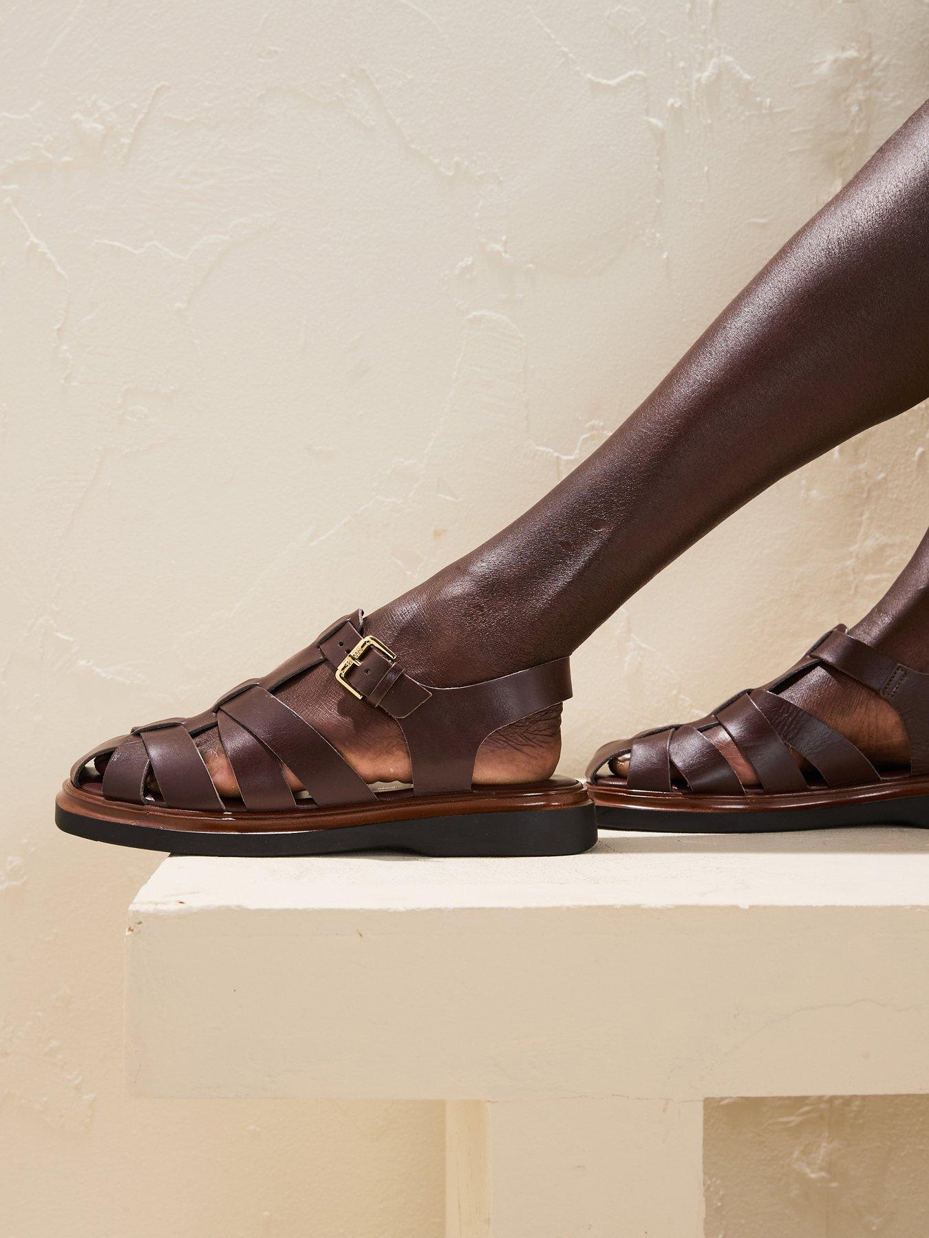 dune-london-lisherman-leather-fisherman-sandals-dark-red