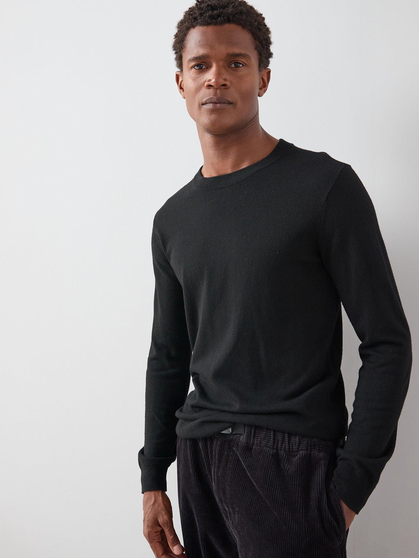 The Very Collection High Neck Crew Neck Jumper with Wool - Black