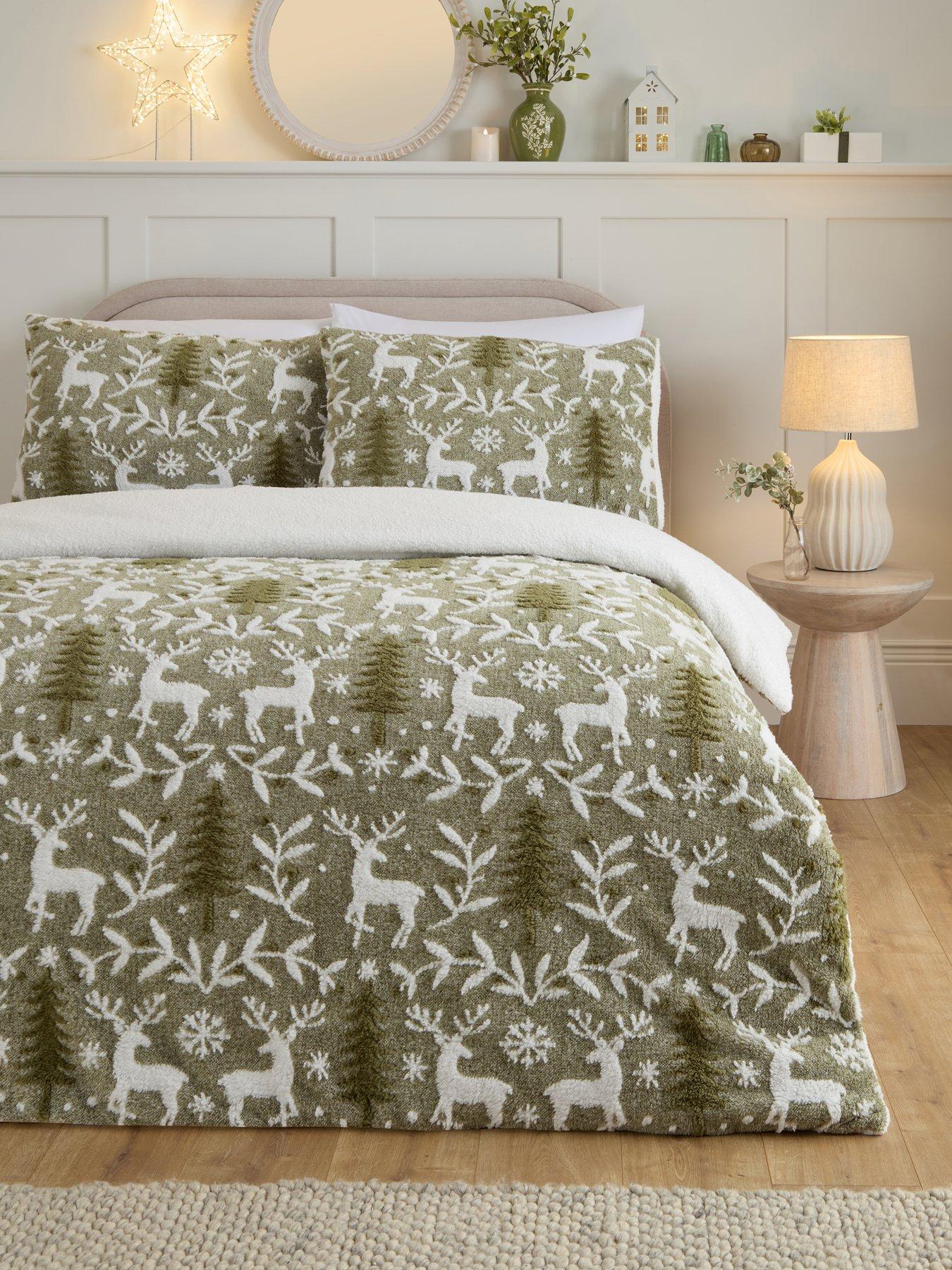 Very Home Stag Woodland Fleece Duvet Cover Set