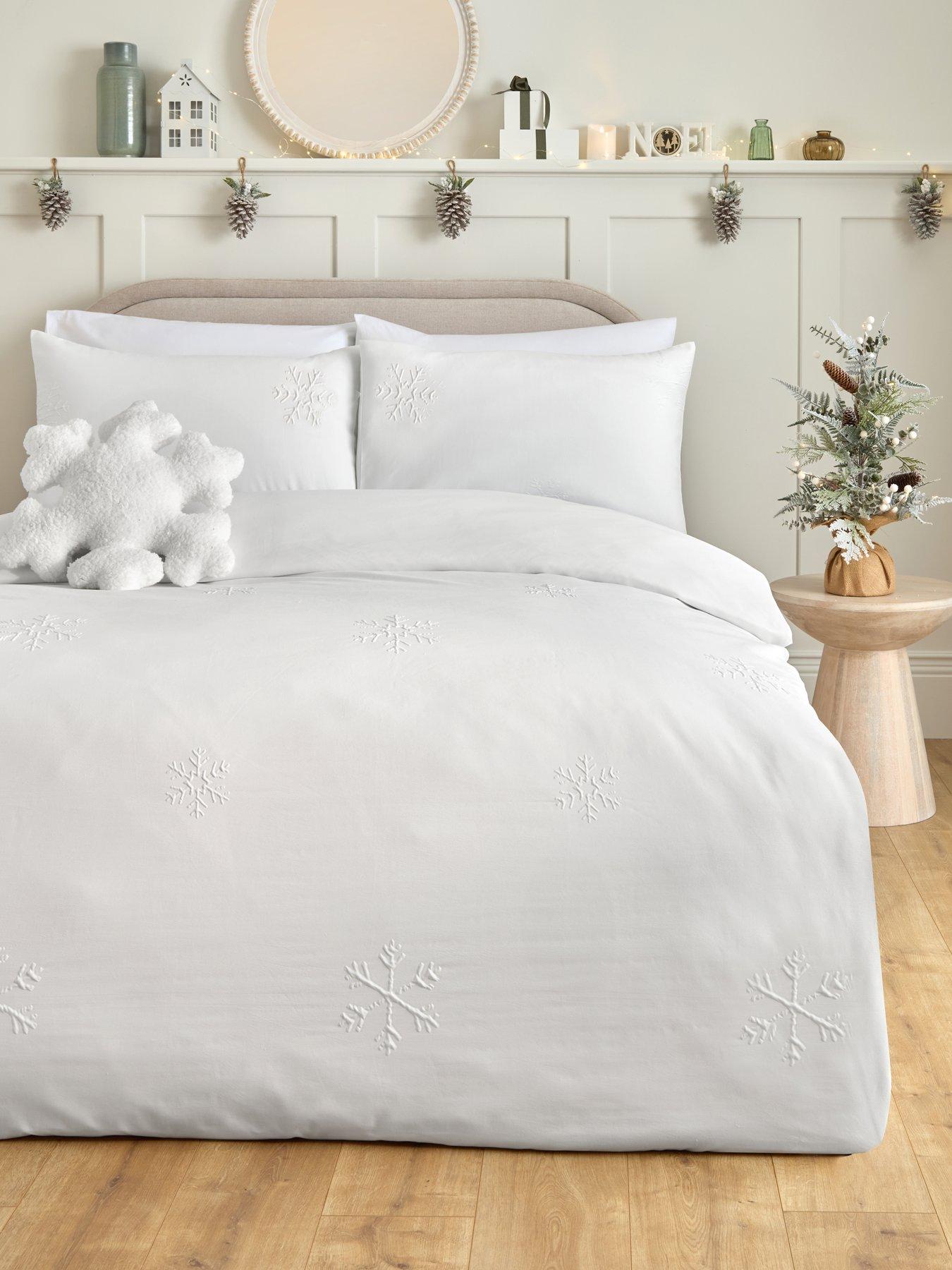Very Home Snowflake Embossed Duvet Cover Set