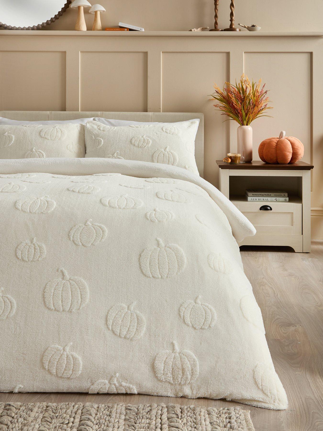 undefined Pumpkin Fleece Duvet Cover Set