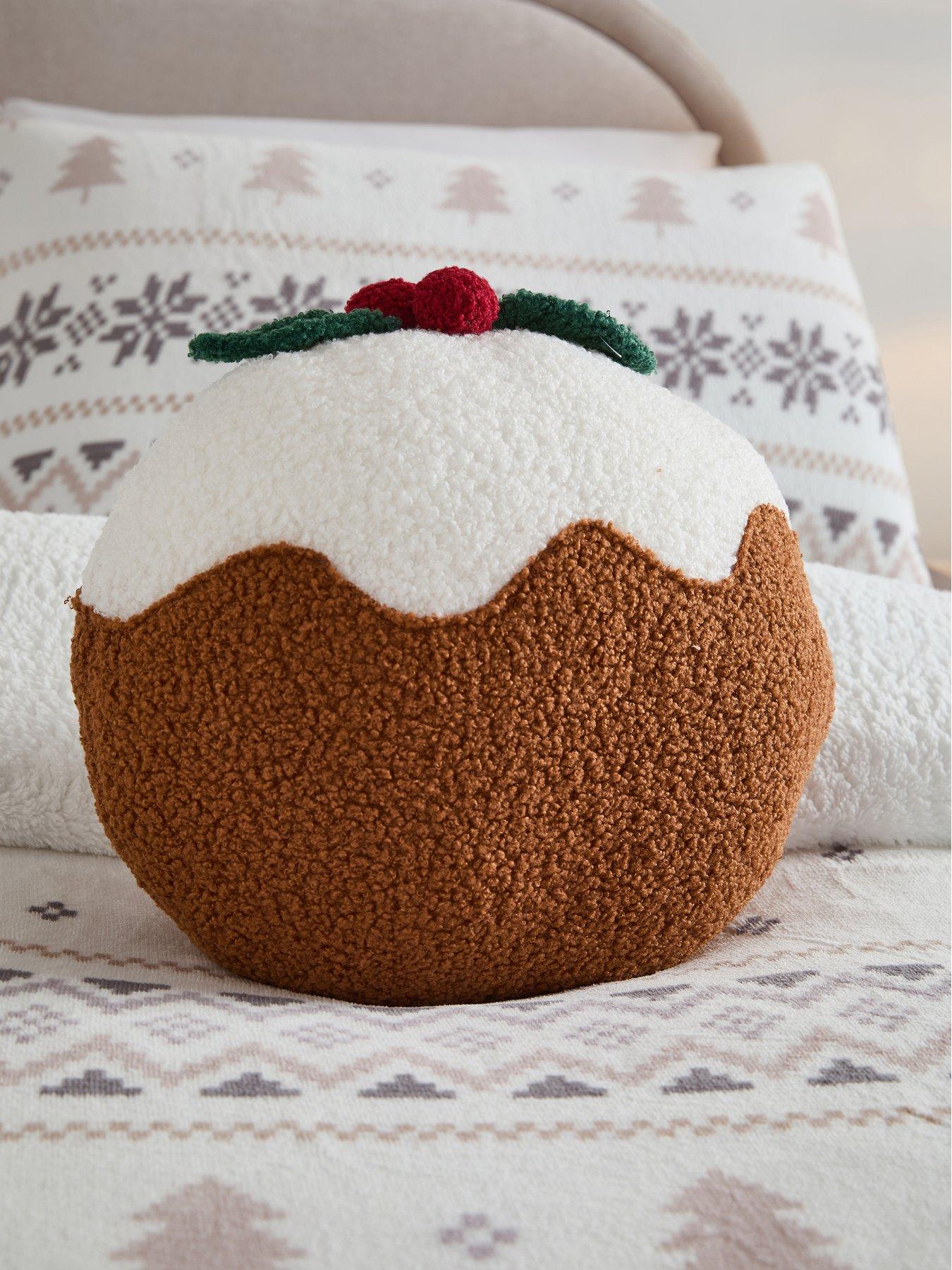 Image 1 of 3 of The Very Collection Christmas Pudding Shaped Cushion