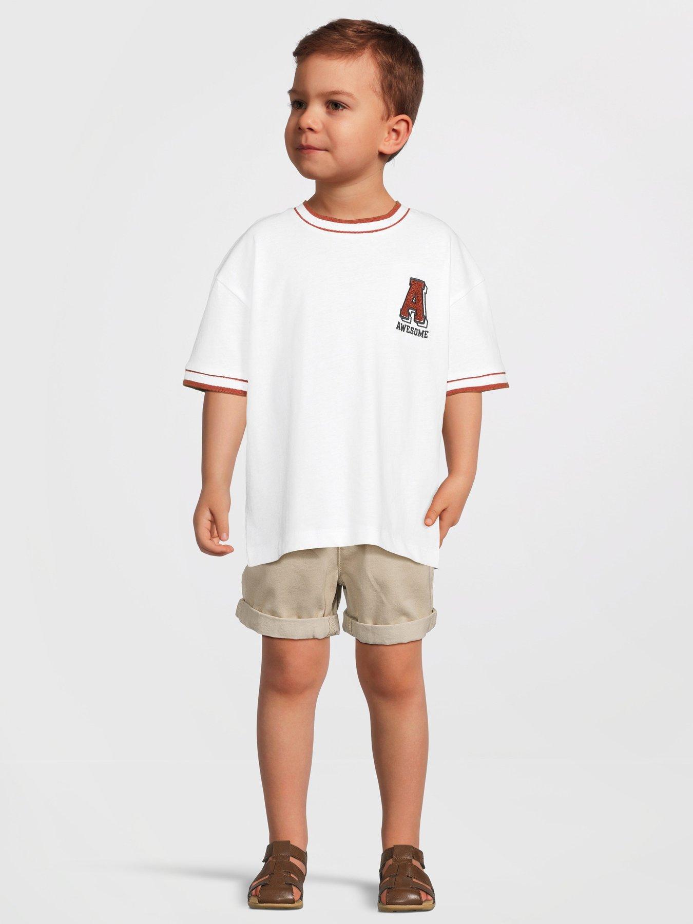 Mini V by Very Boys Short Sleeve Awesome Dude T-shirt - White