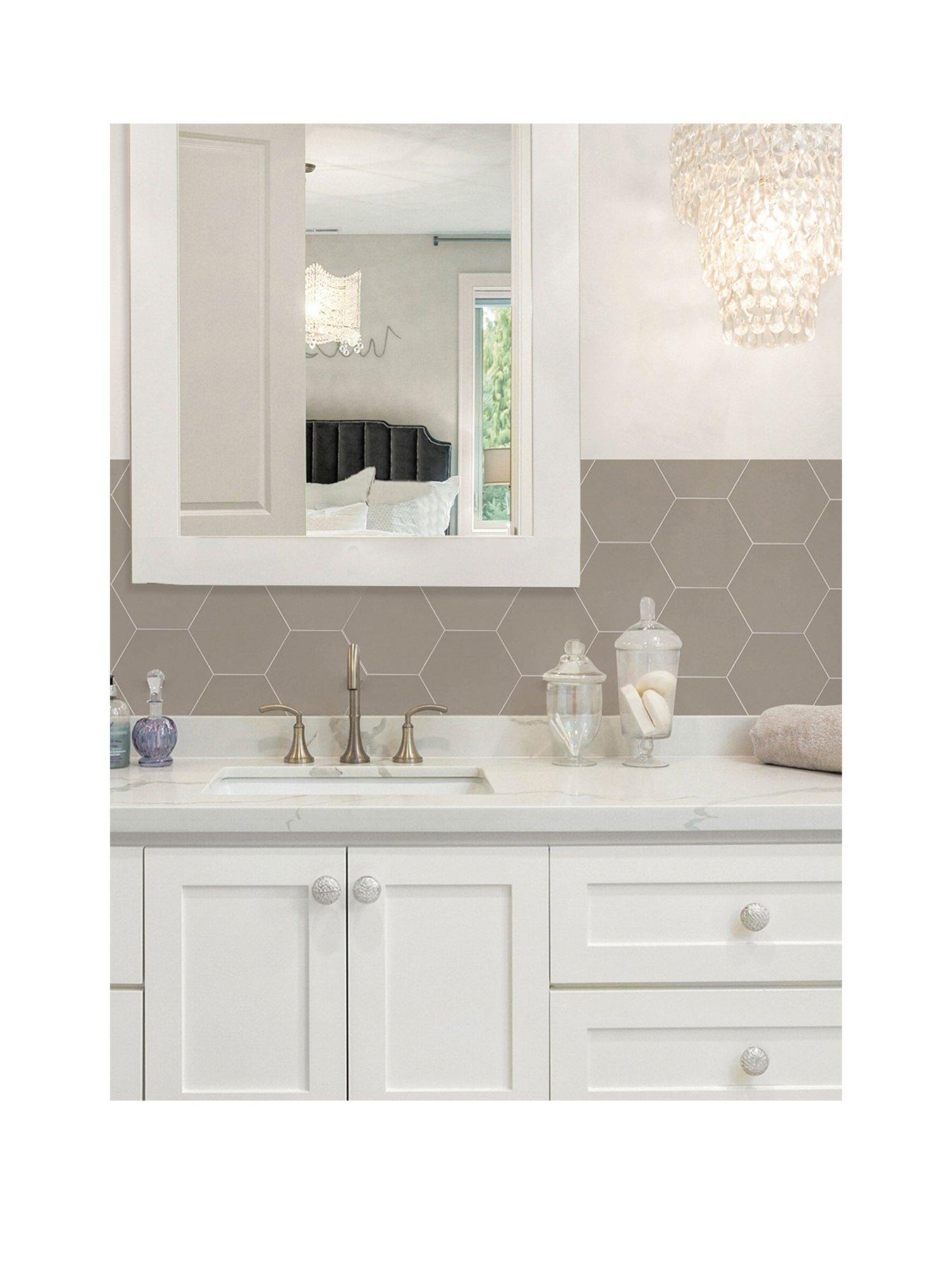 InHome Hexagon Beige Peel & Stick Luxury Wall Tiles