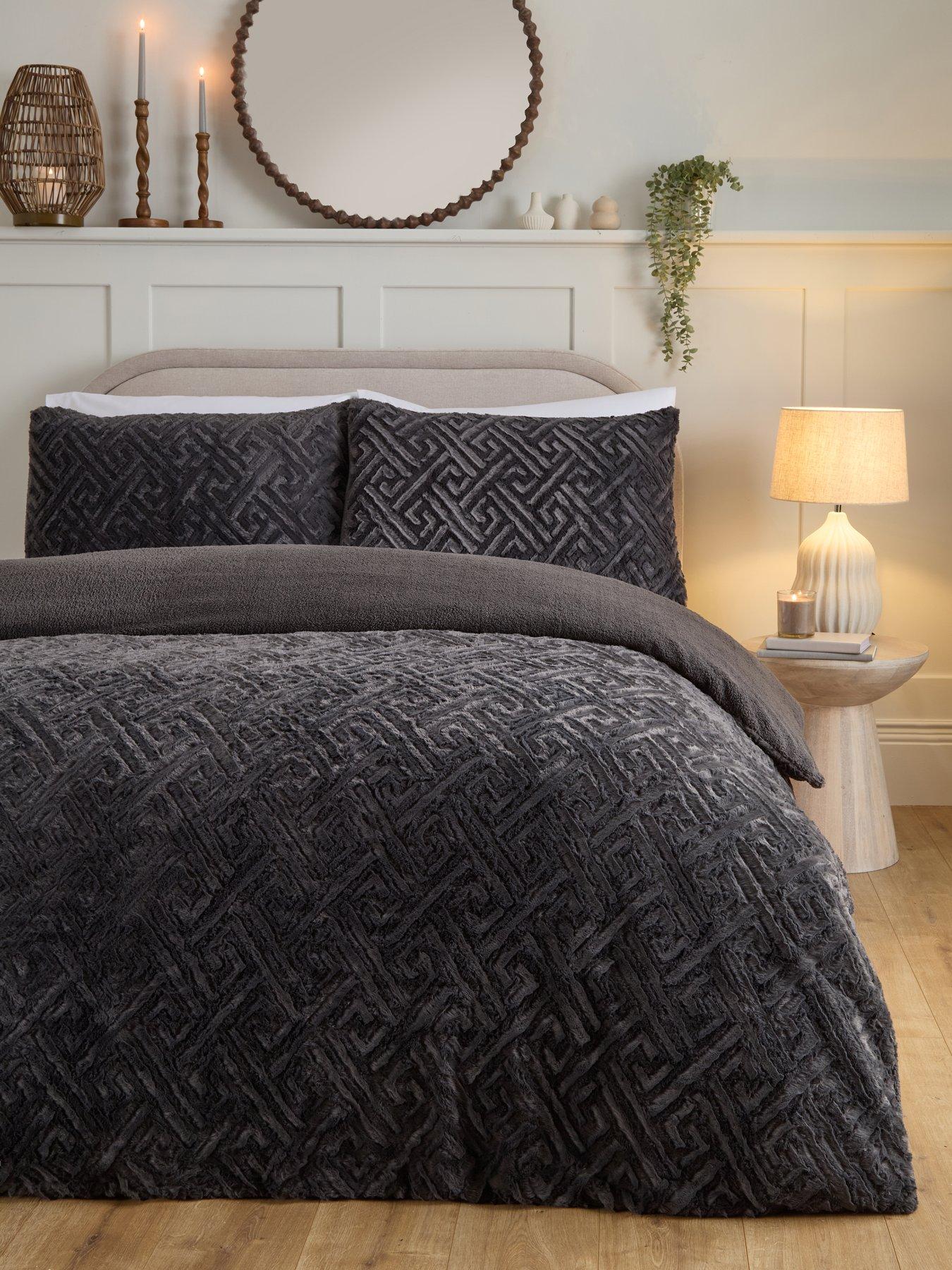 Very Home Luxe Geo Fleece Duvet Cover Set