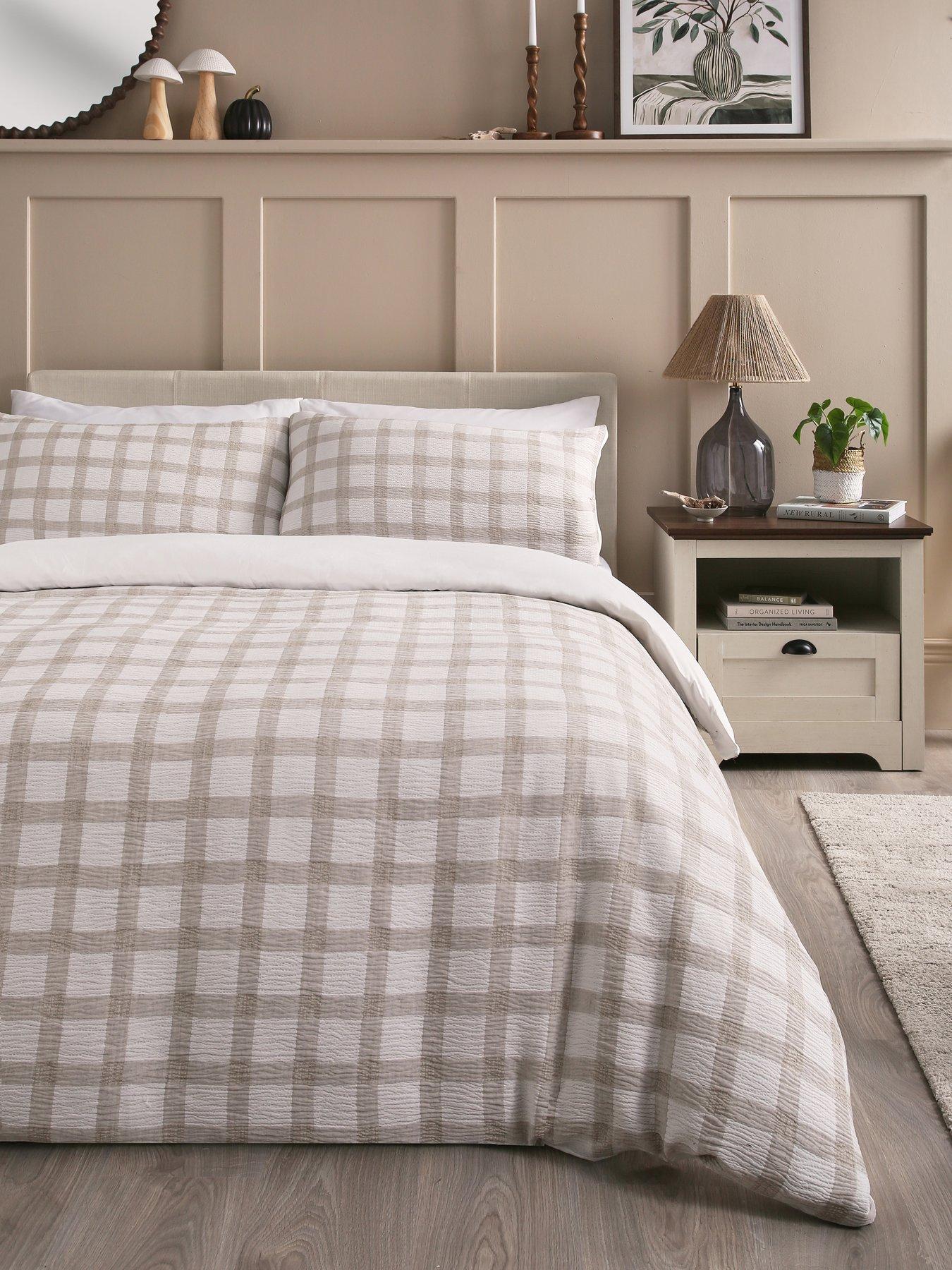 undefined Seersucker Check Duvet Set