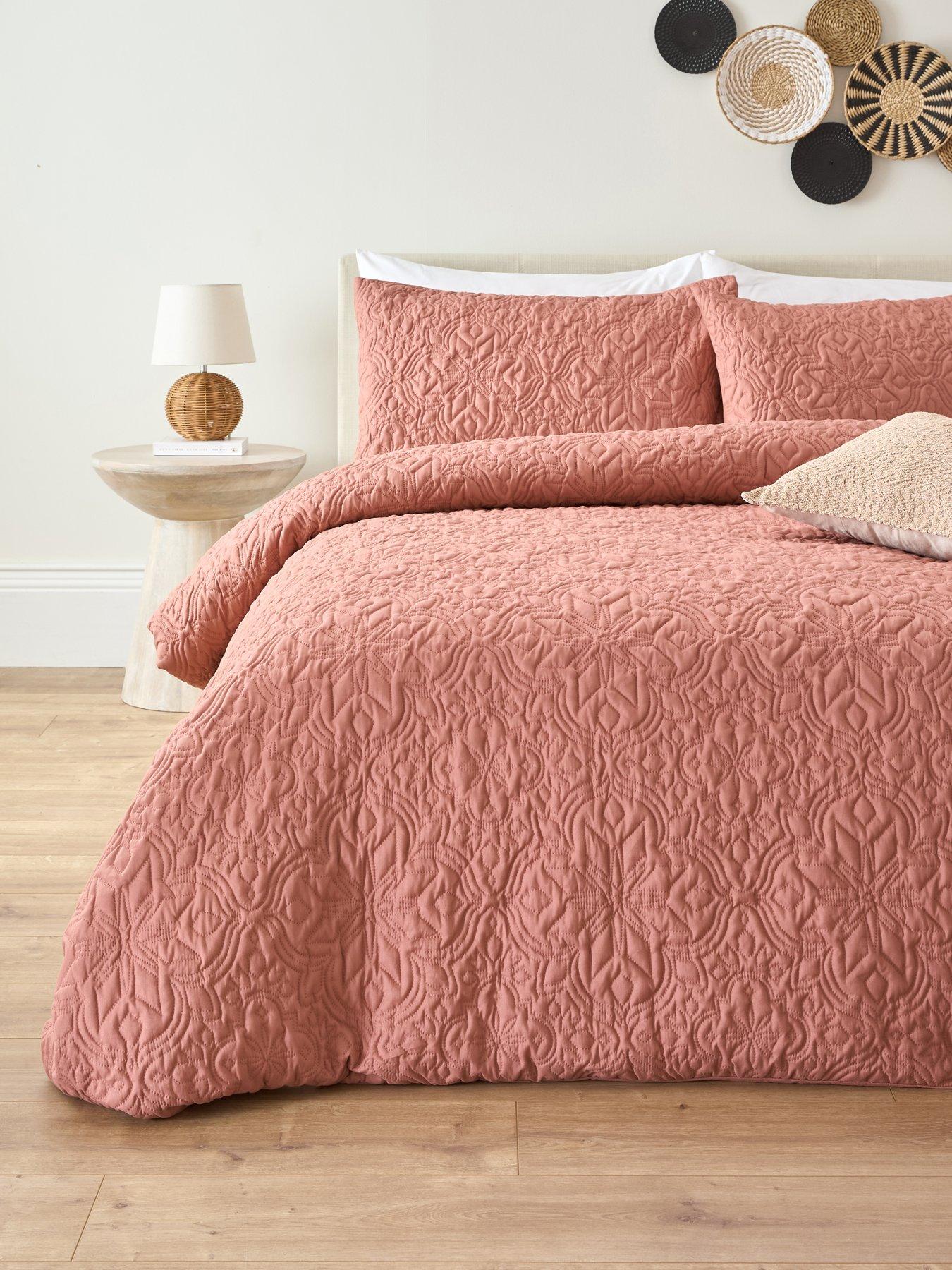 Very Home Retreat Pinsonic Duvet Cover Set - Dusky Pink