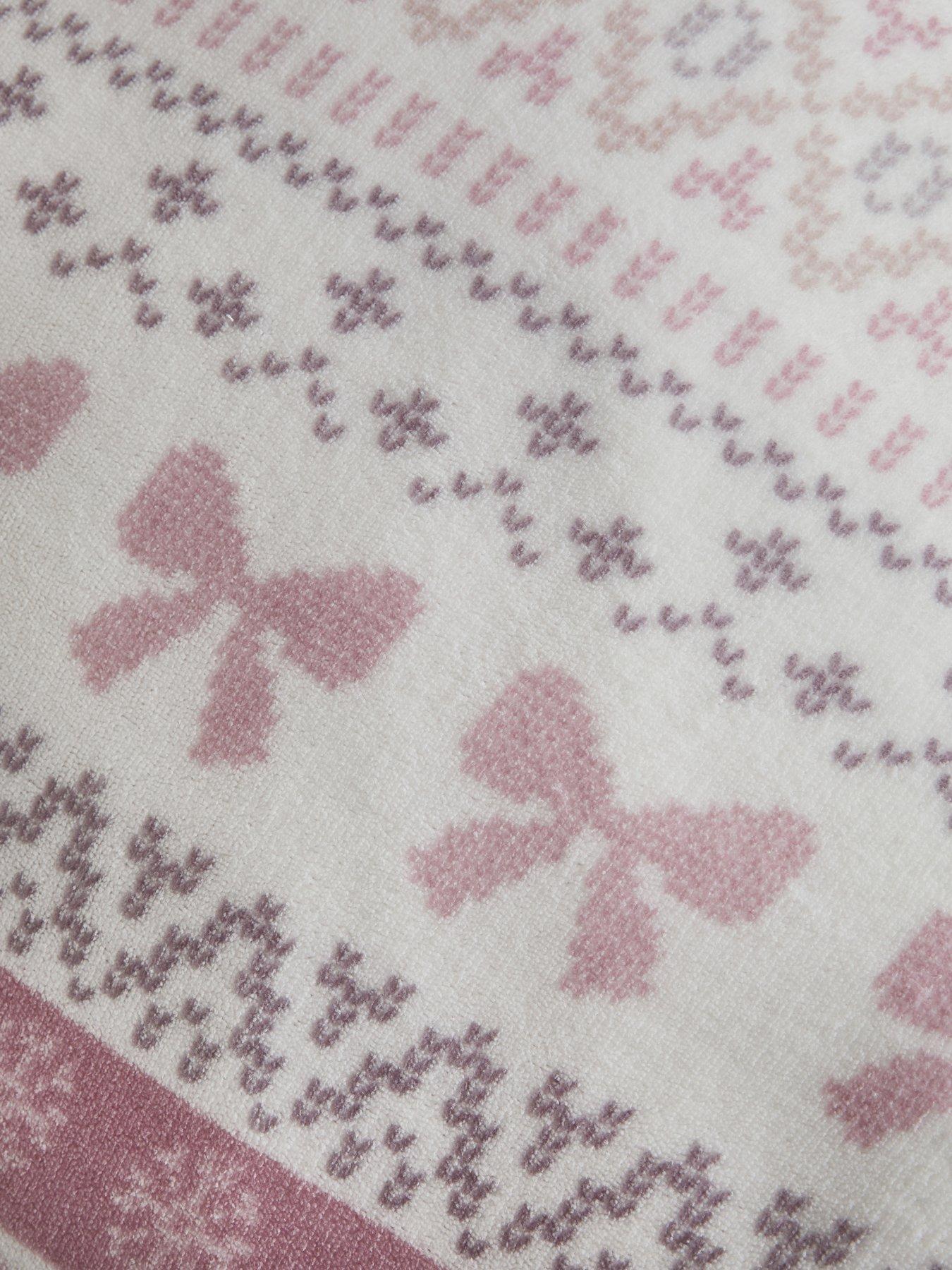 Image 4 of 5 of The Very Collection Bow Fairisle Printed Fleece Duvet&nbsp;Cover&nbsp;Set