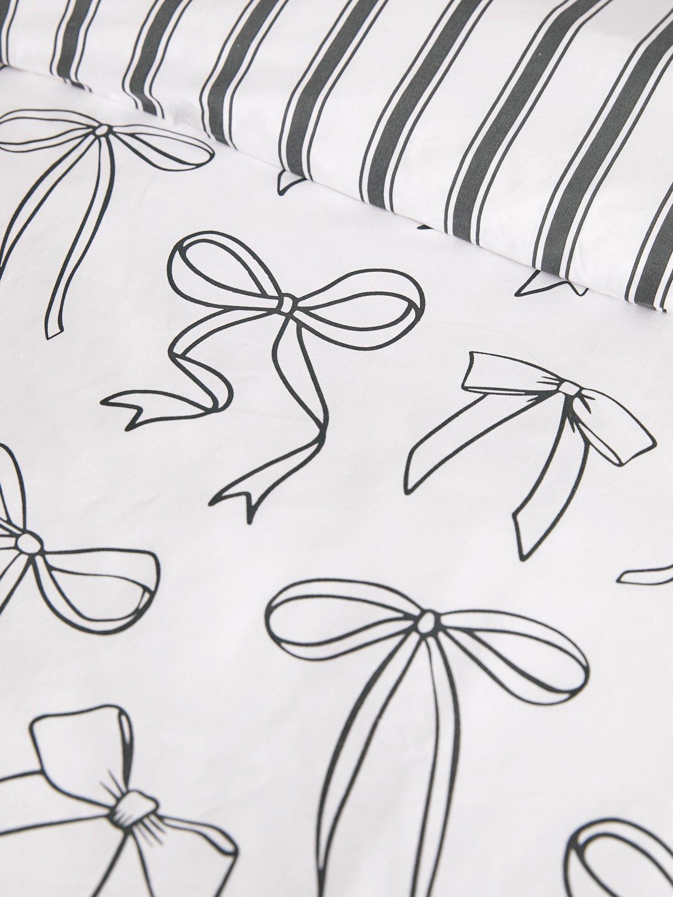 Image 4 of 4 of Very Home Bow and Stripe&nbsp;Print Duvet Cover&nbsp;Set