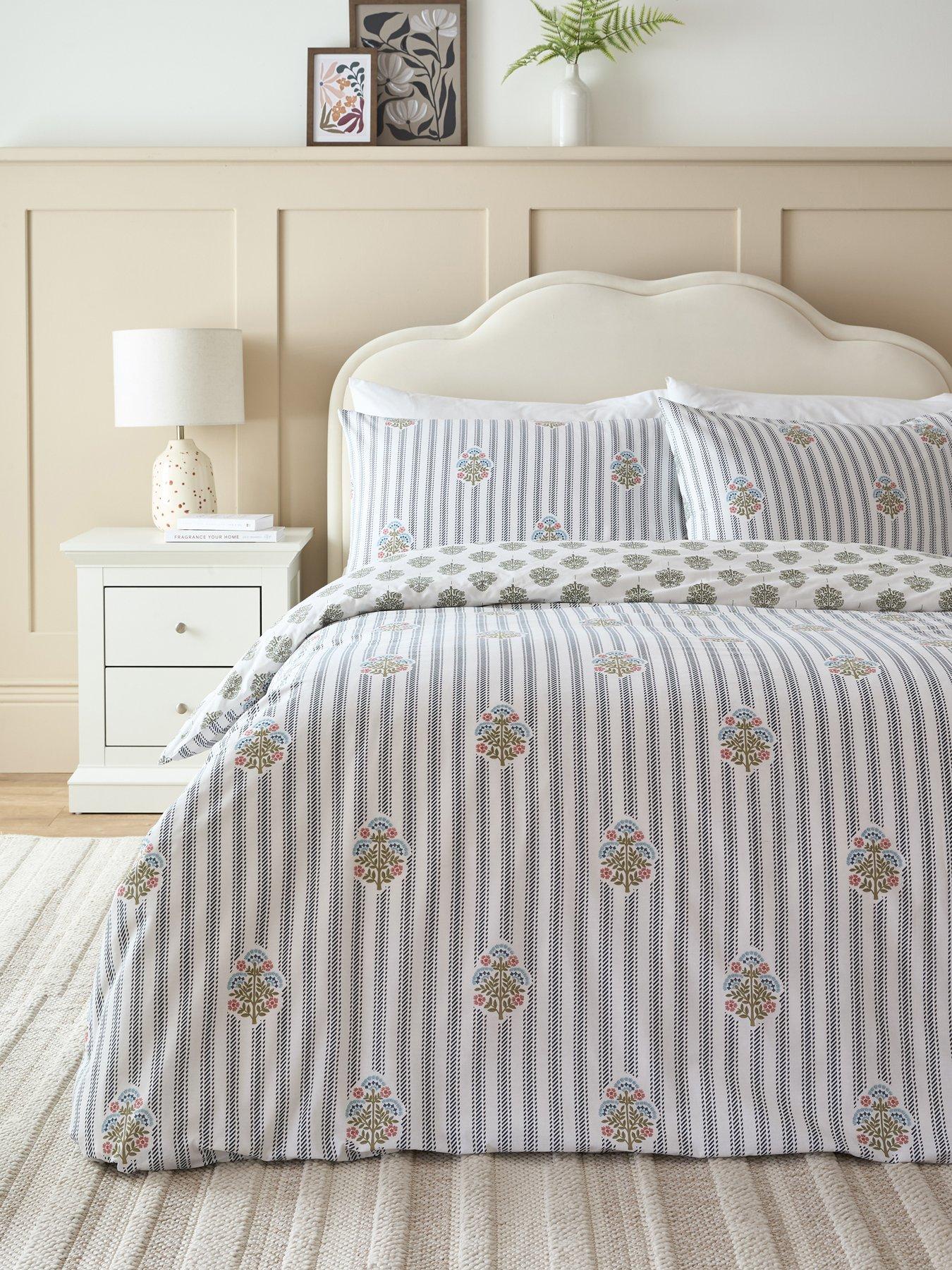 Very Home Country Stripe And Floral Print Duvet Cover Set