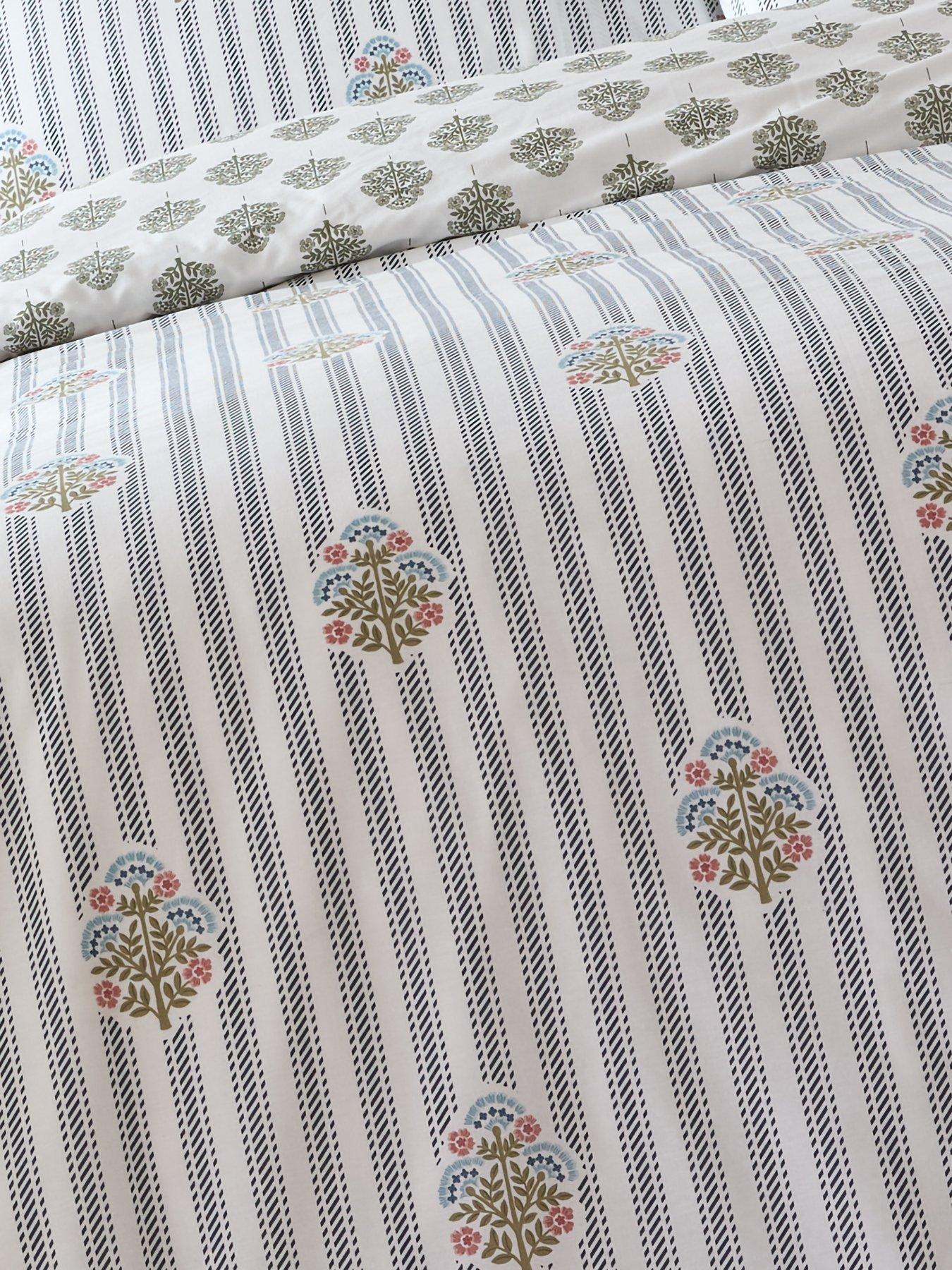 Image 4 of 5 of Very Home Country Stripe And Floral Print Duvet Cover&nbsp;Set