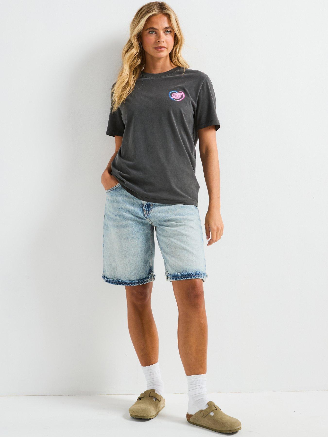 Image 3 of 6 of Tommy Jeans Neon Graphic Print Short Sleeve T-Shirt - Black