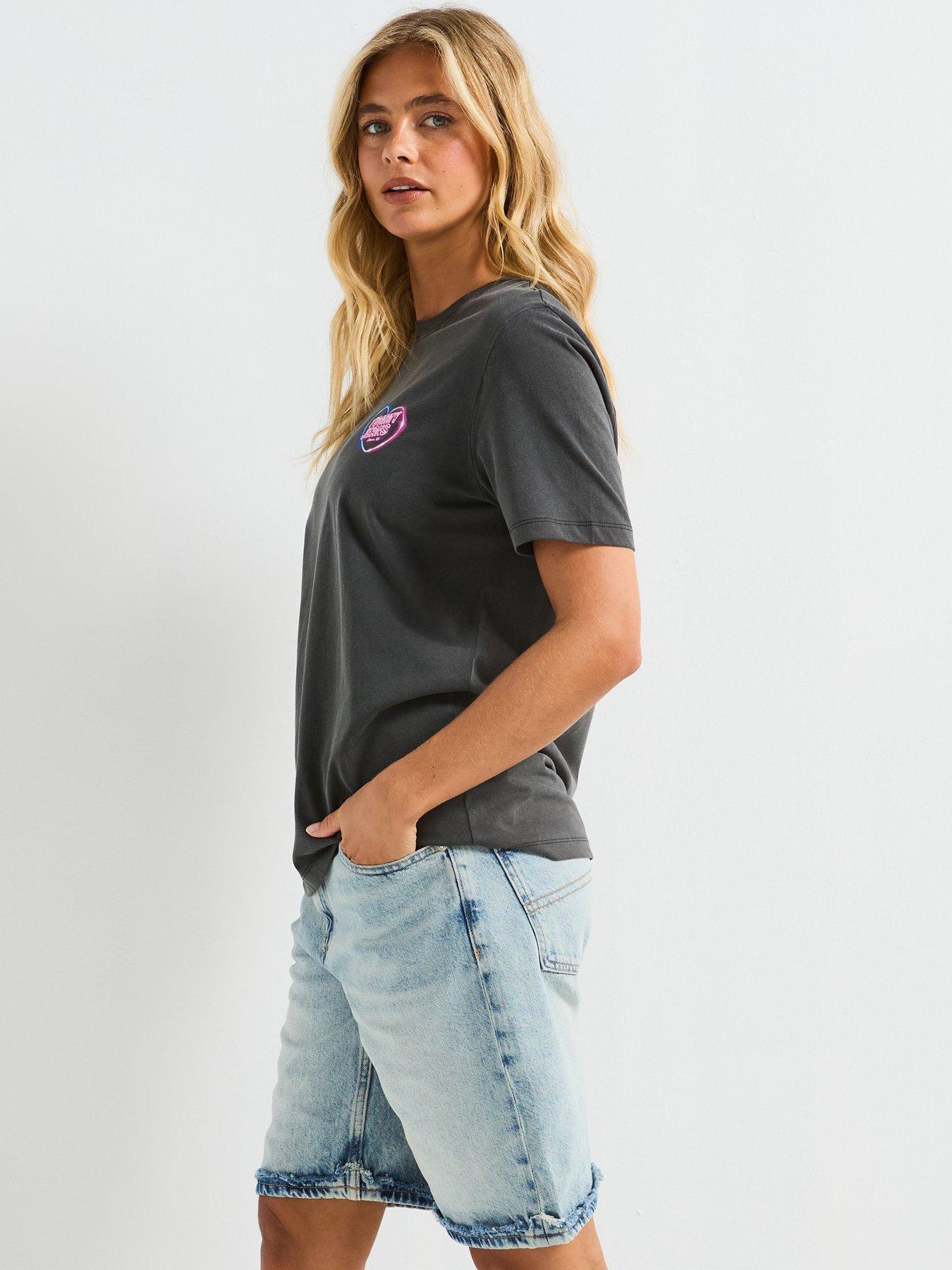 Image 6 of 6 of Tommy Jeans Neon Graphic Print Short Sleeve T-Shirt - Black