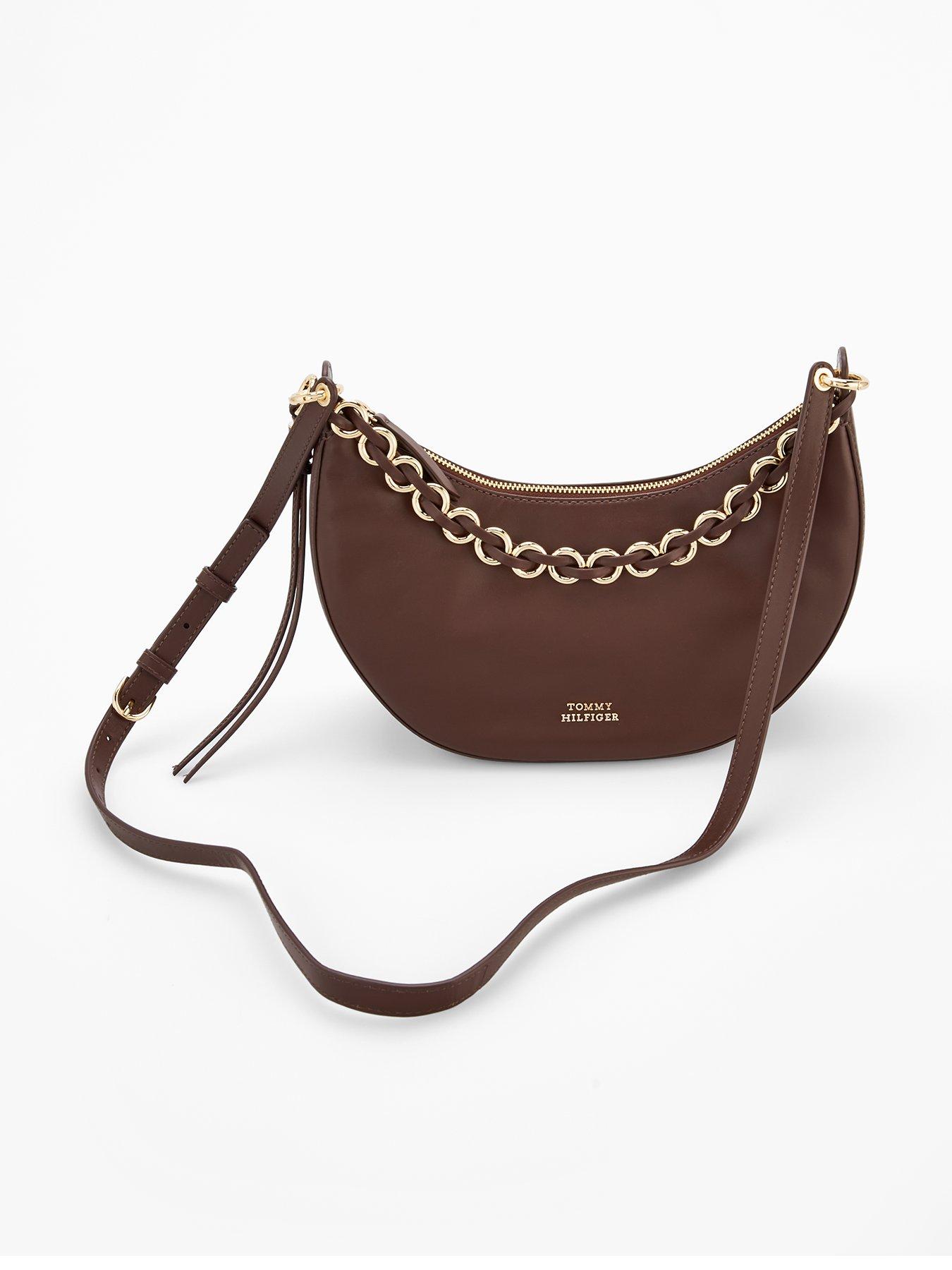 Image 1 of 4 of Tommy Hilfiger Leather Crossover Shoulder Bag - Brown