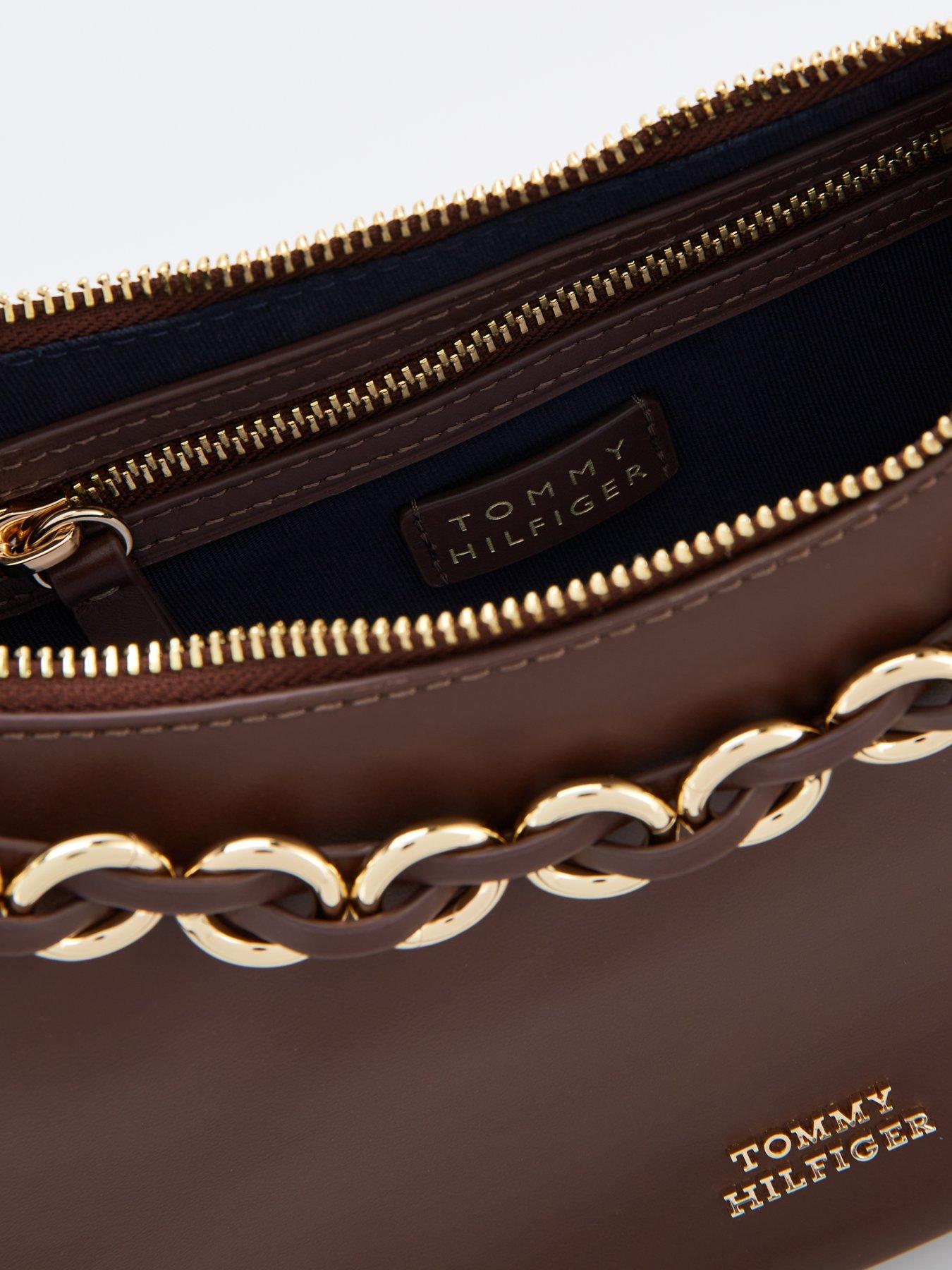 Image 4 of 4 of Tommy Hilfiger Leather Crossover Shoulder Bag - Brown