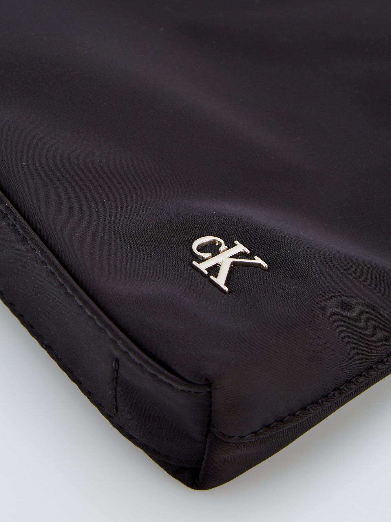 Image 3 of 4 of Calvin Klein Satin Nylon Large Shoulder Bag &amp; Black