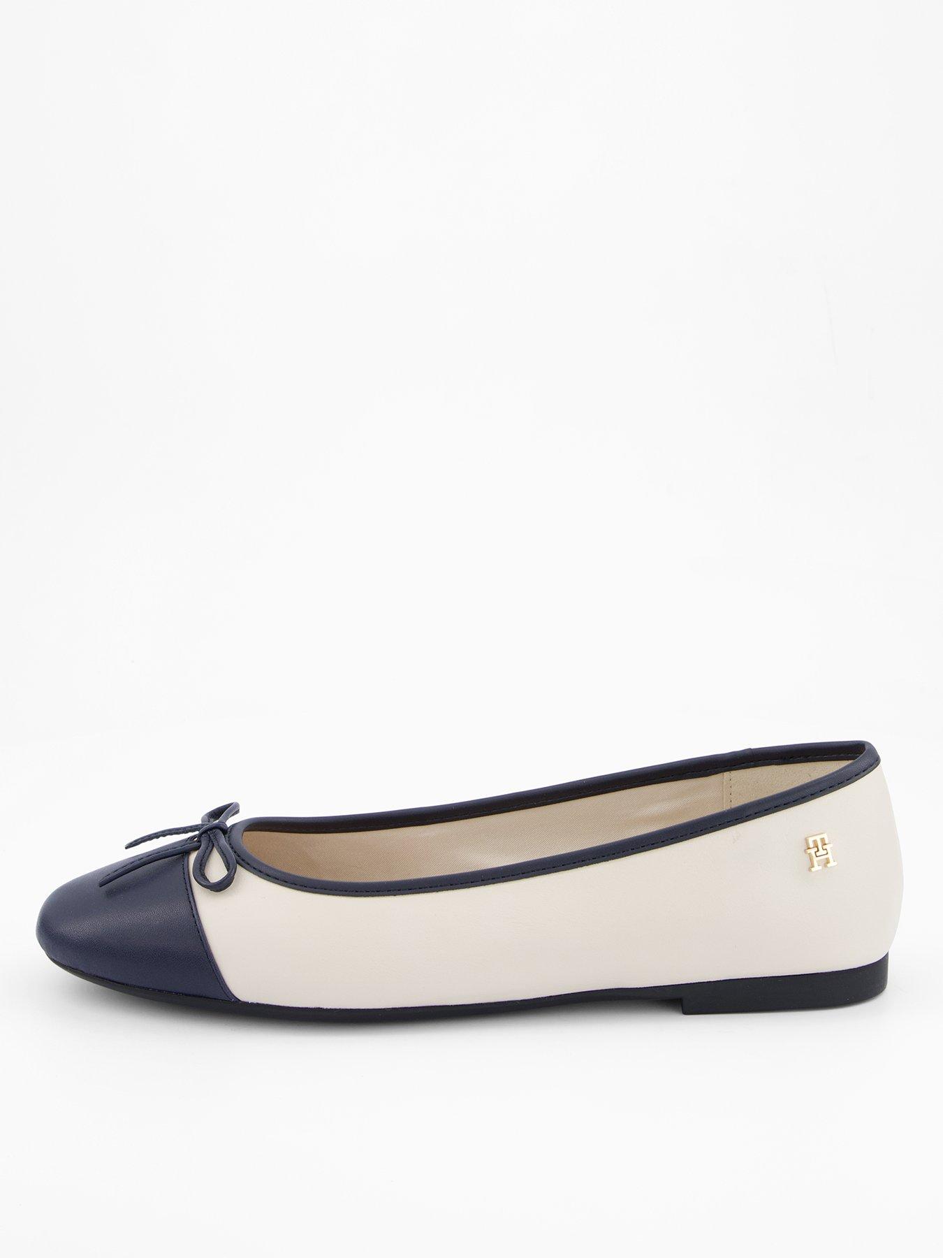 Tommy Hilfiger Leather Ballerina Shoe - Newsprint Beige