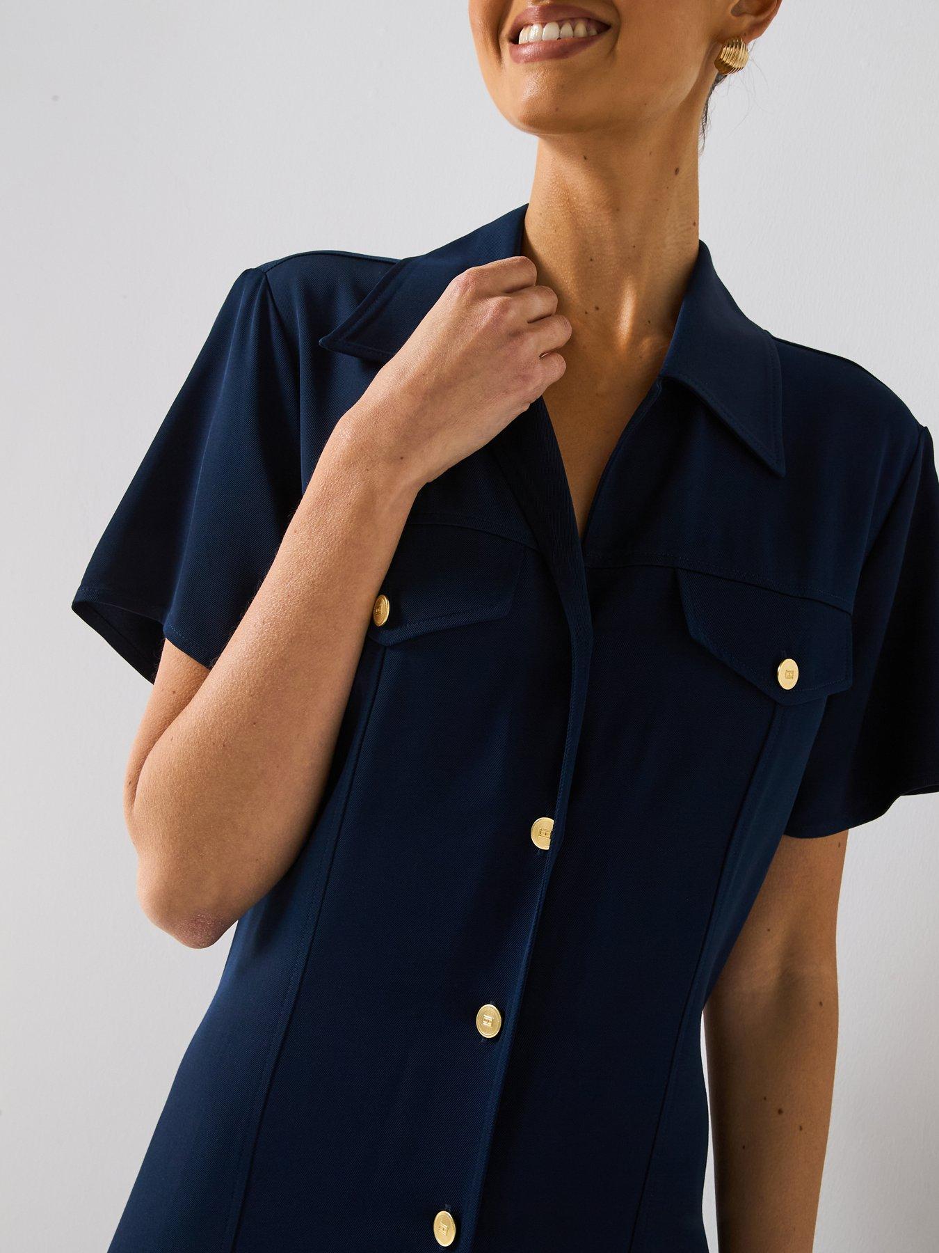 Image 5 of 5 of Tommy Hilfiger Short Sleeve Shirt Dress - Navy