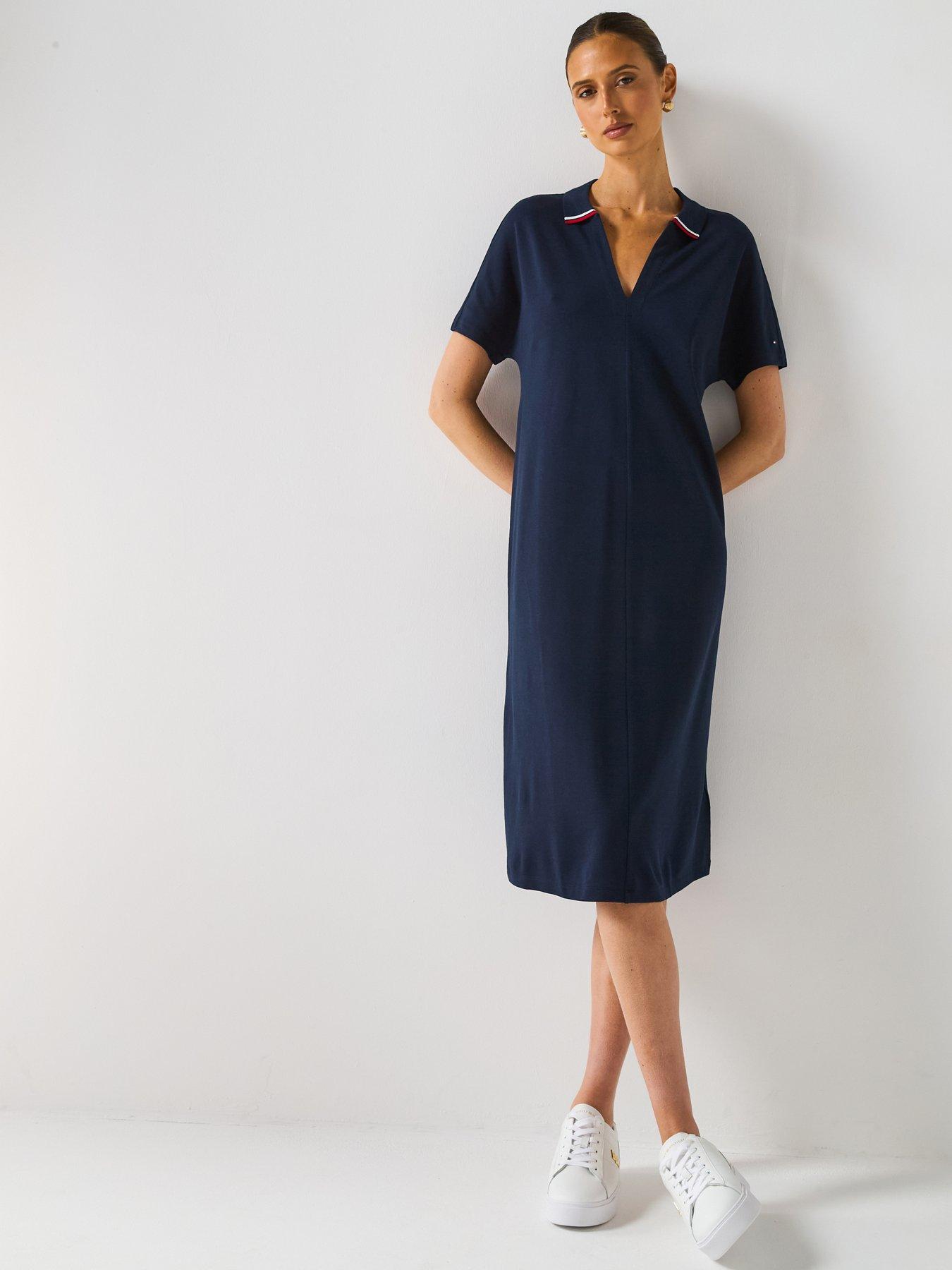 tommy-hilfiger-slim-mini-polo-dress-navyfront