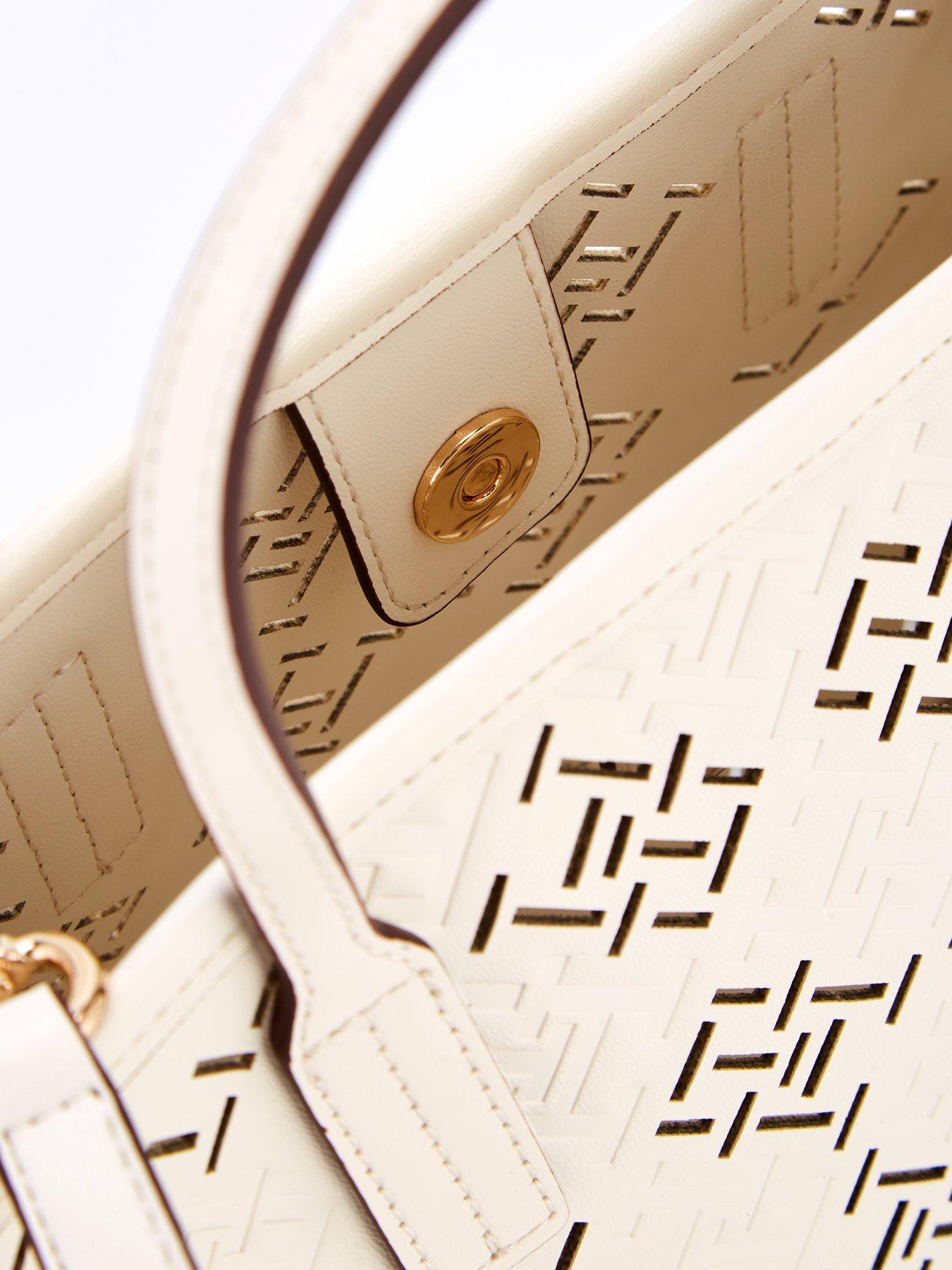 Image 4 of 4 of Tommy Hilfiger Mini Tote Monogram Bag - Ivory