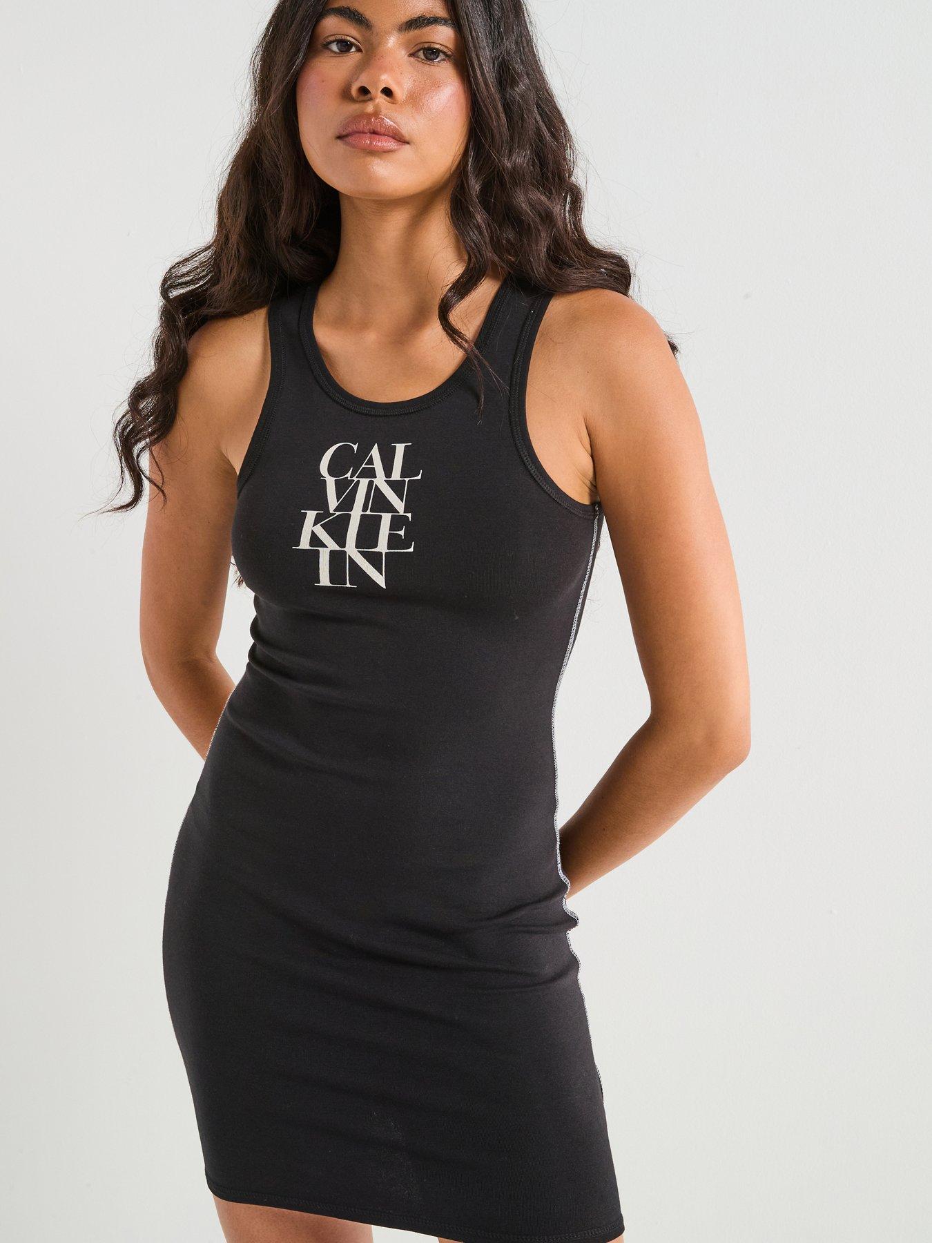 Calvin Klein Jeans Cotton Rib Tank Dress - Black