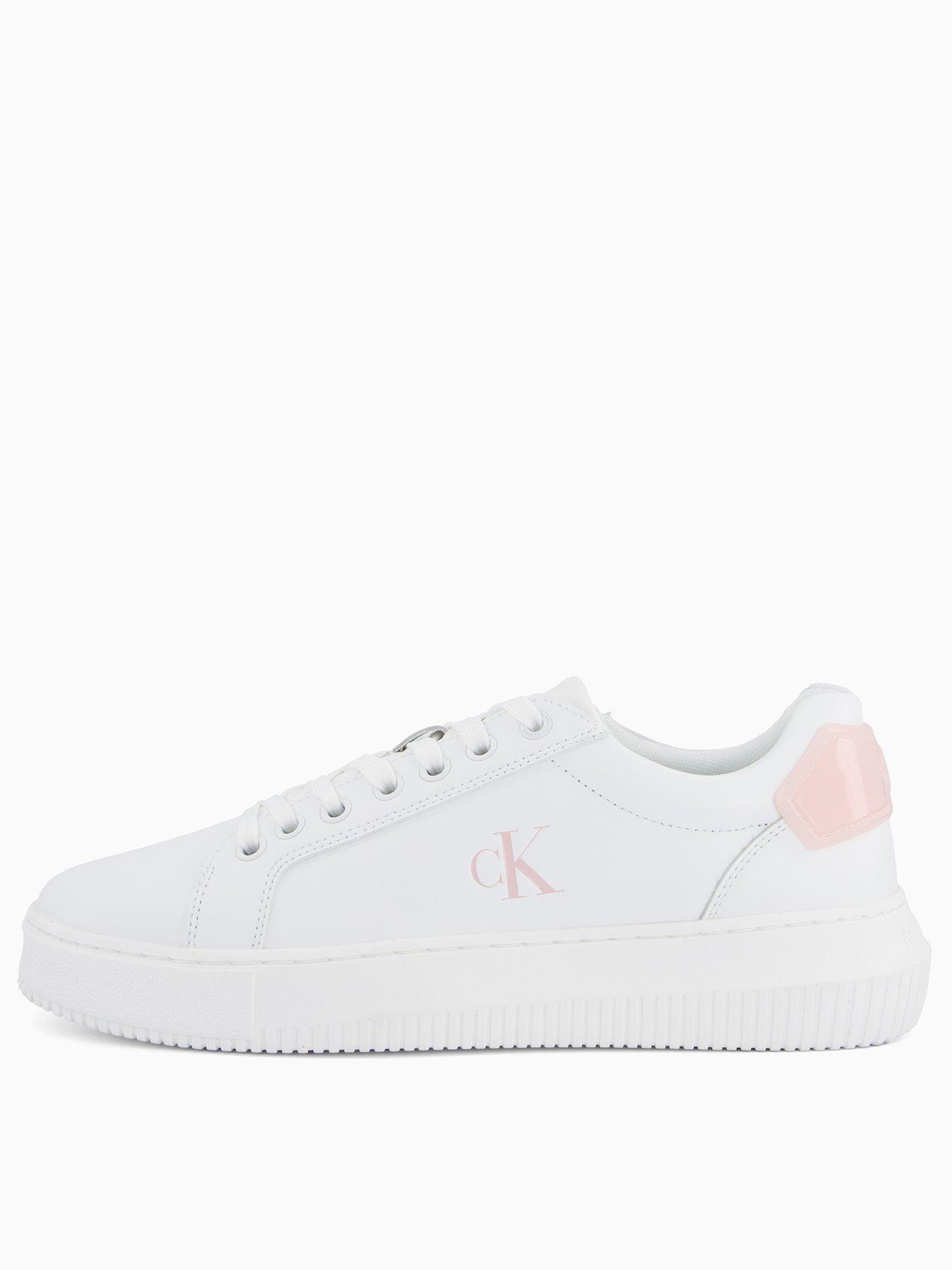 Calvin Klein Chunky Leather Ck Trainer - White/ Pink