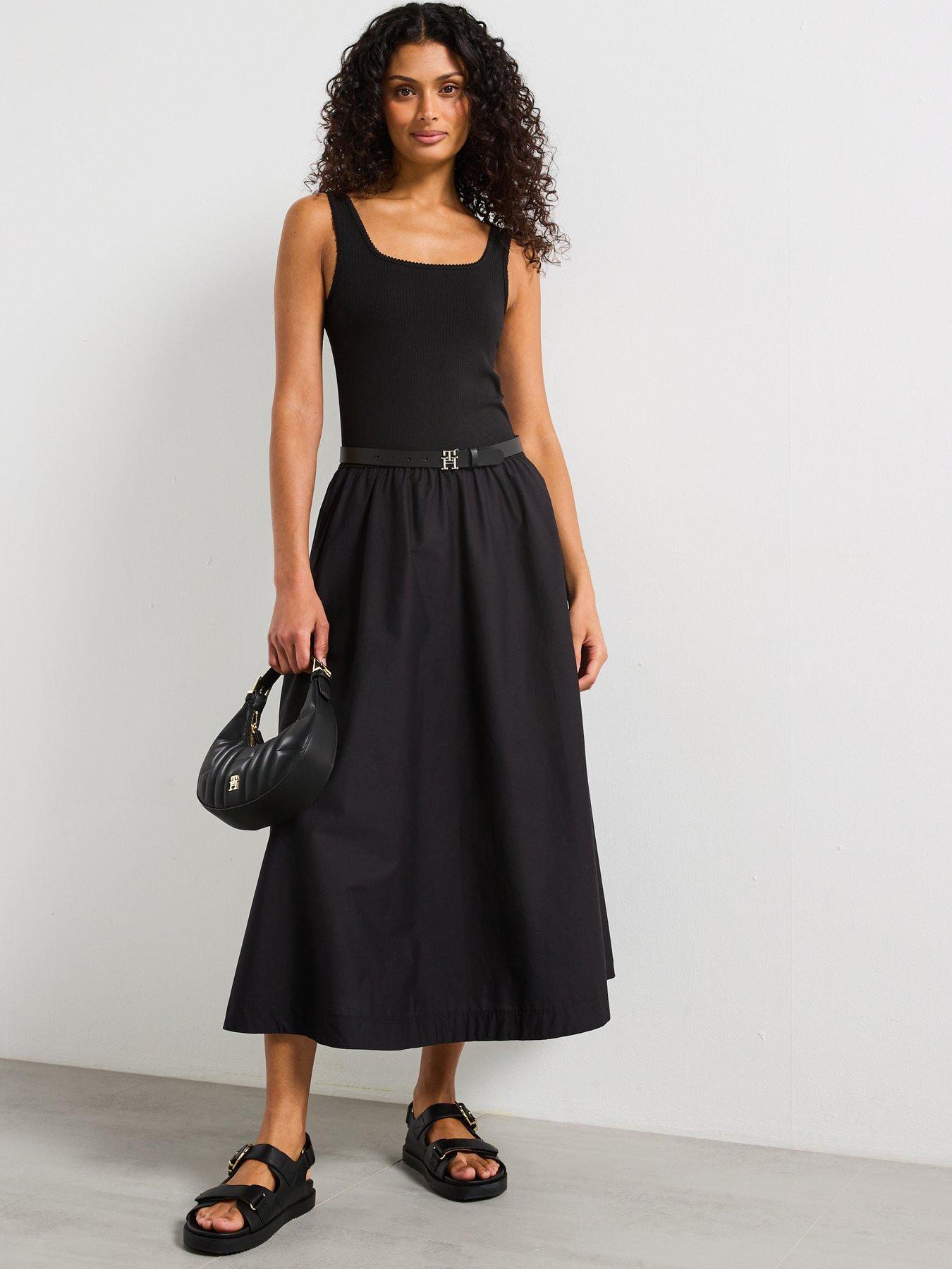 Tommy Hilfiger Slim Fit Midi Dress - Black