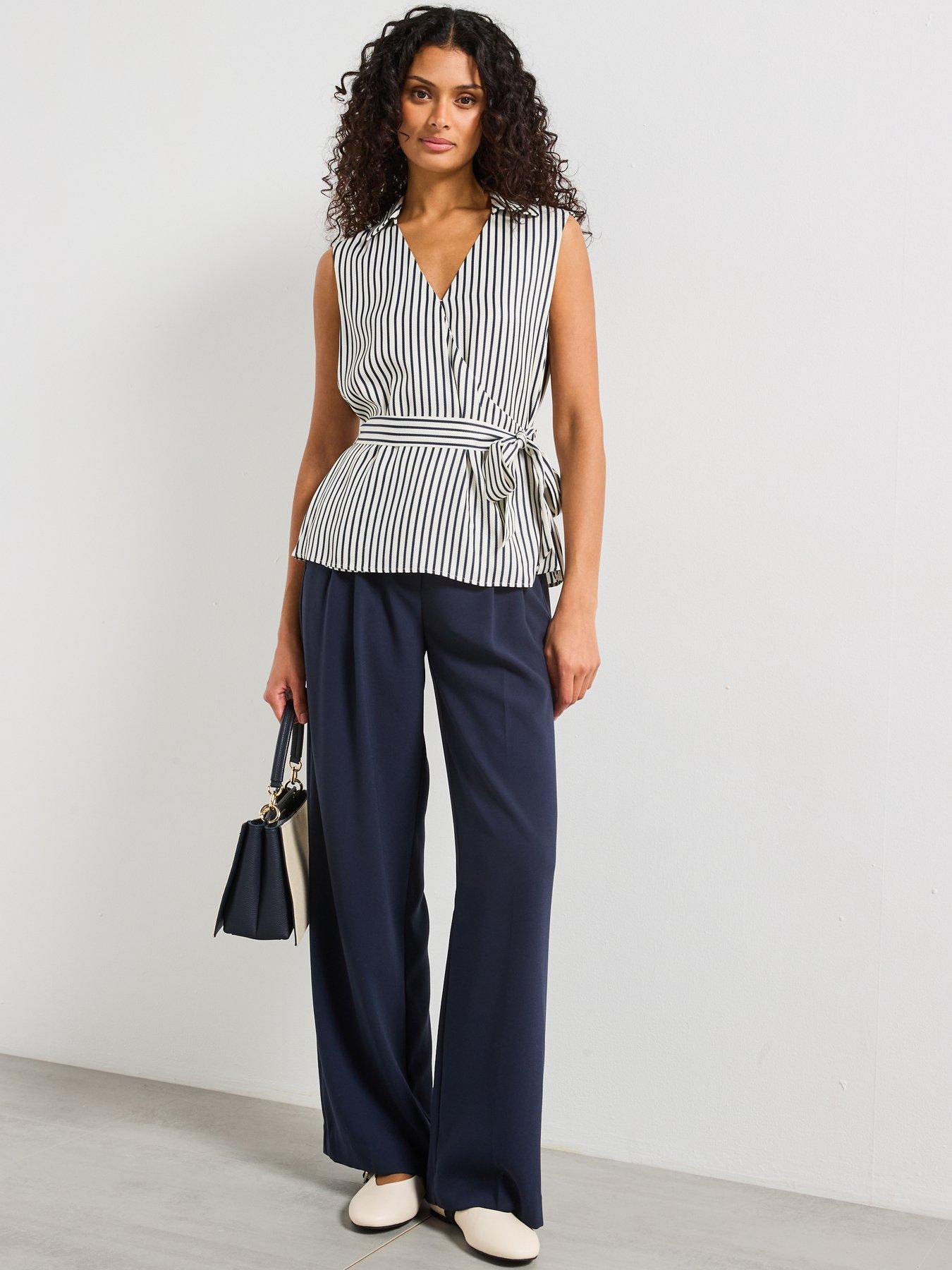 tommy-hilfiger-slim-fit-striped-wrap-top-navyback