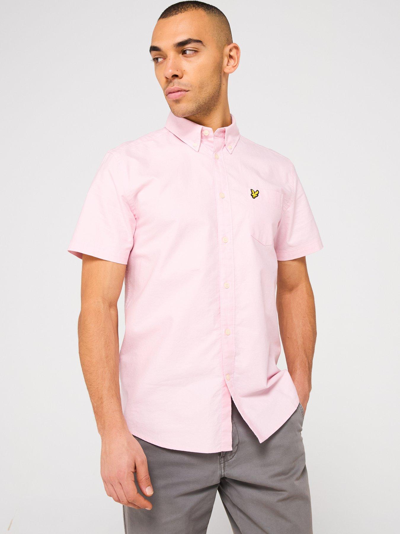 lyle-scott-oxford-short-sleeve-shirt-pink