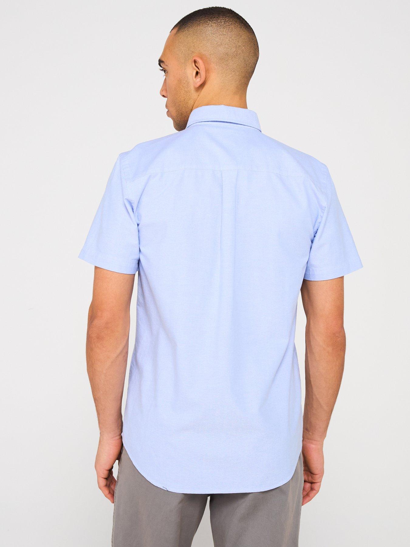 lyle-scott-oxford-short-sleeve-shirt-light-bluestillFront