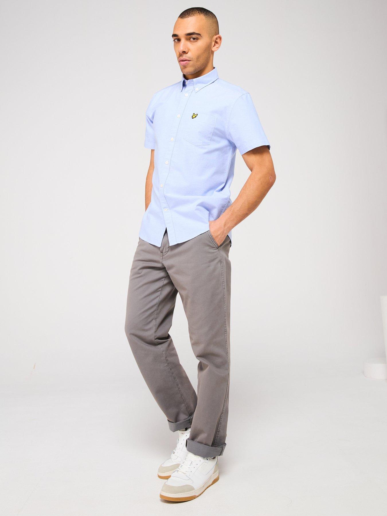 lyle-scott-oxford-short-sleeve-shirt-light-blueback