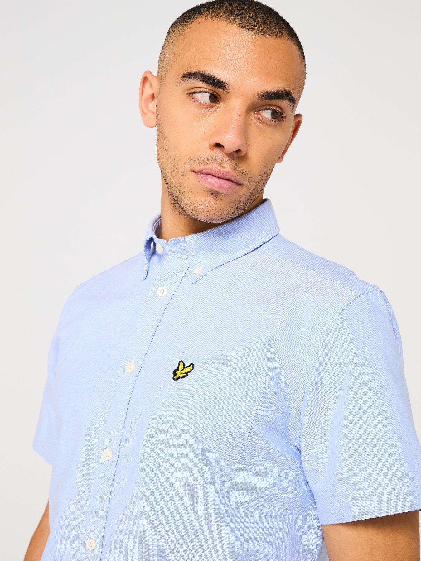 lyle-scott-oxford-short-sleeve-shirt-light-bluedetail
