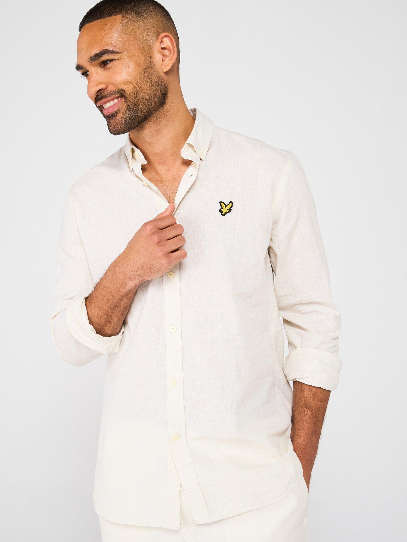 undefined Linen Blend Oxford Shirt - Grey