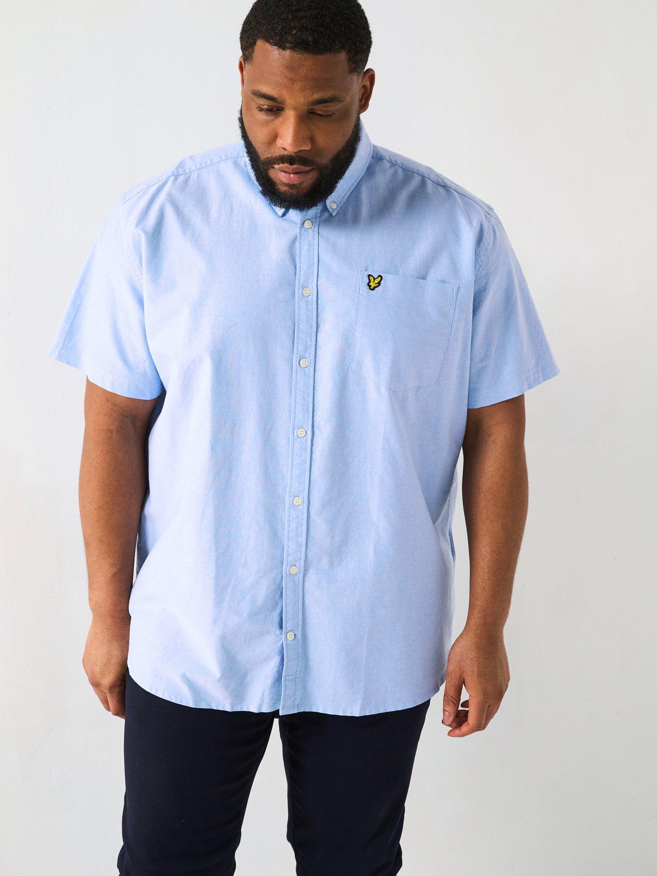 undefined Big Tall Short Sleeve Oxford Shirt - Blue