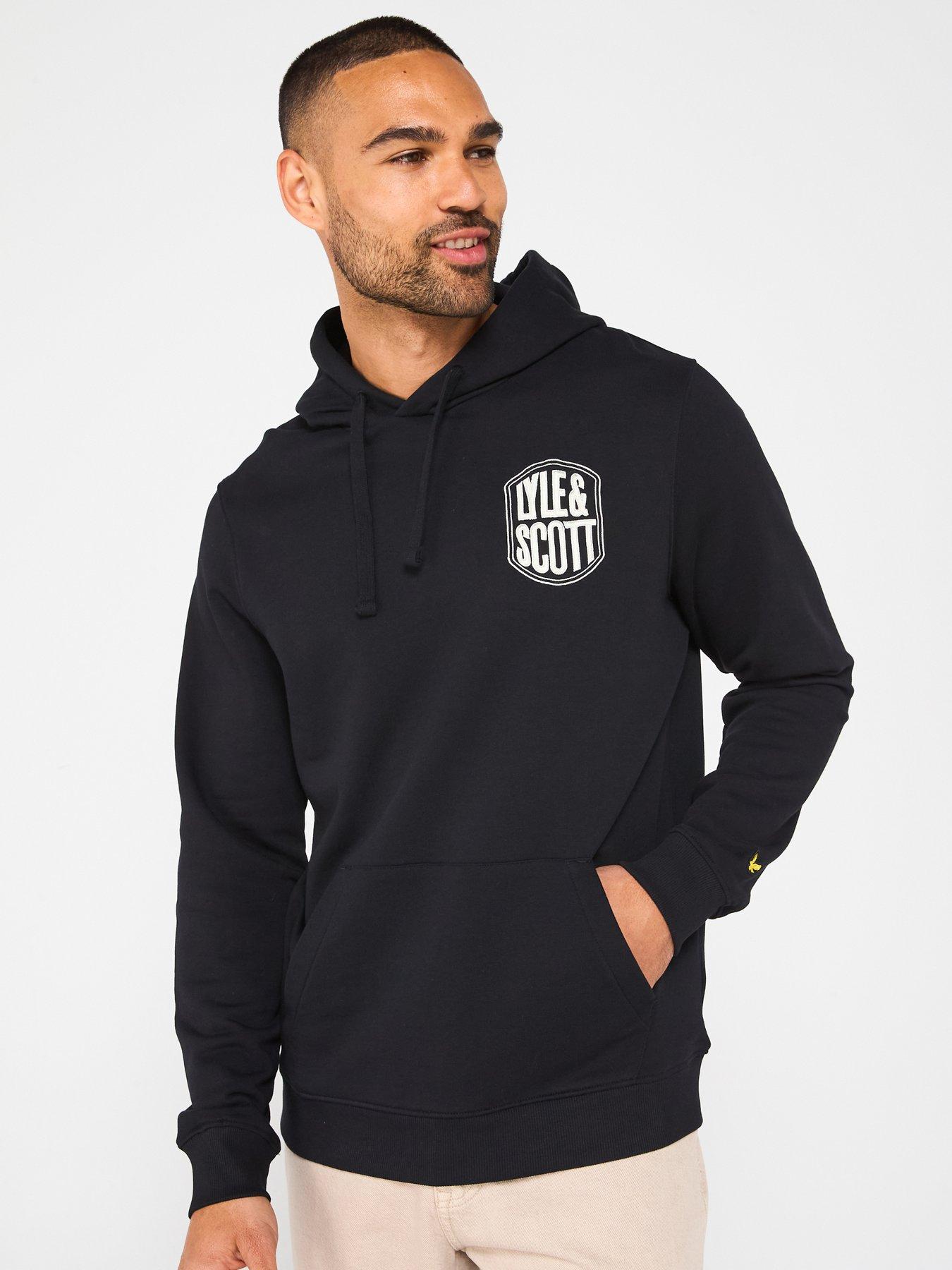Image 1 of 6 of Lyle & Scott Embroidered Graphic Pullover Hoodie - Black