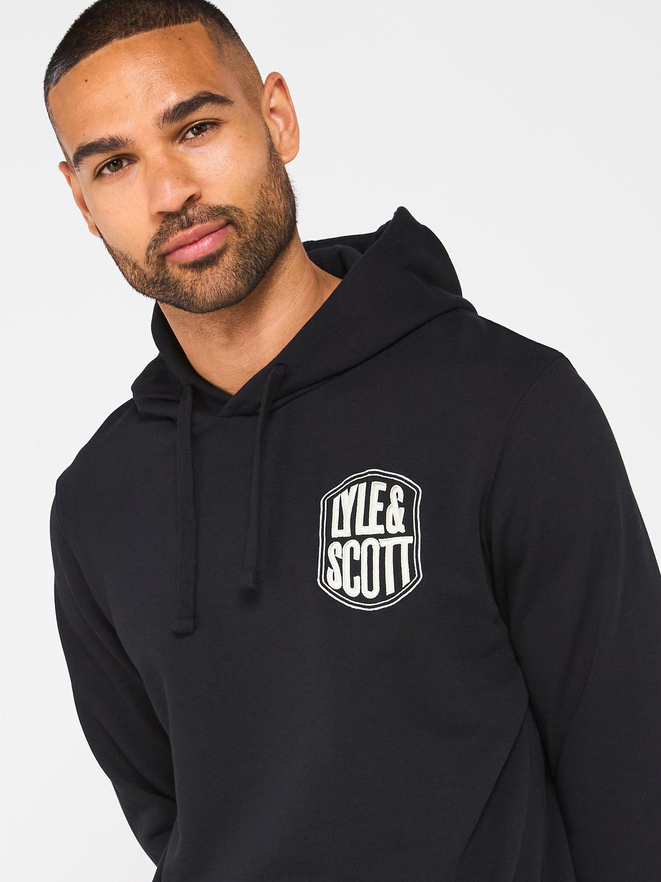 Image 4 of 6 of Lyle & Scott Embroidered Graphic Pullover Hoodie - Black