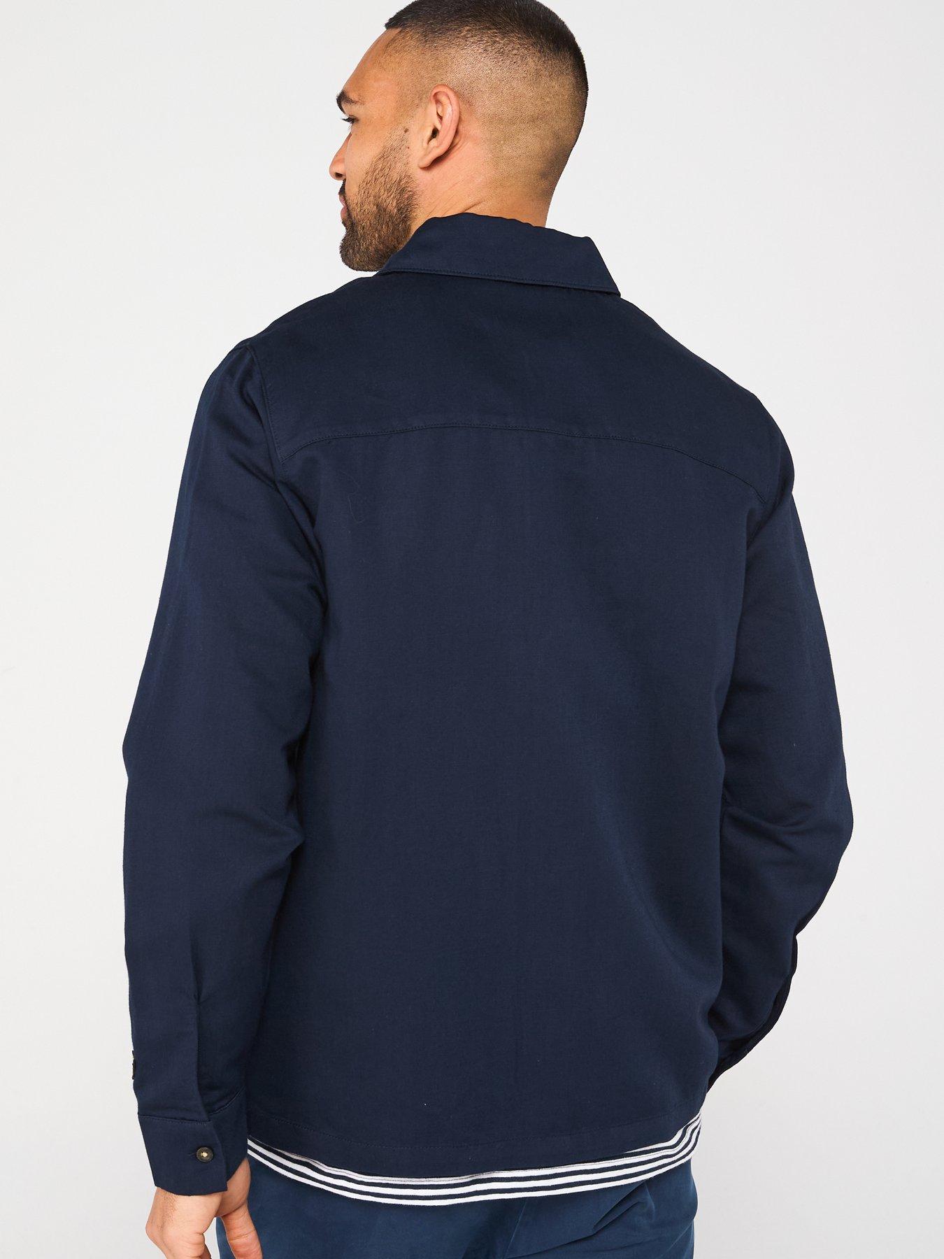 Image 2 of 6 of Lyle & Scott Linen Blend Overshirt - Navy