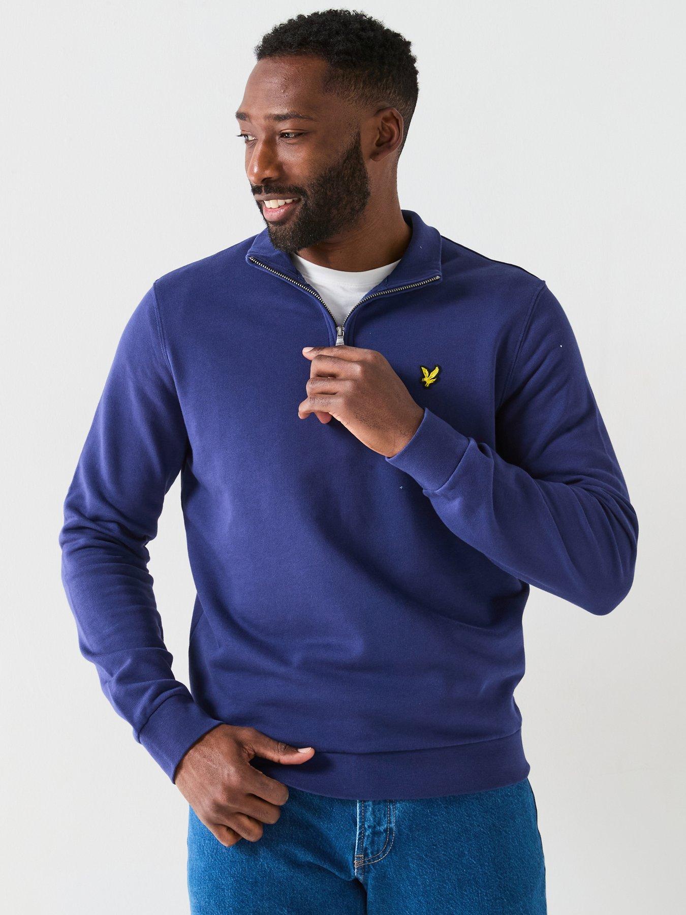 lyle-scott-loopback-14-zip-sweat-dark-blue