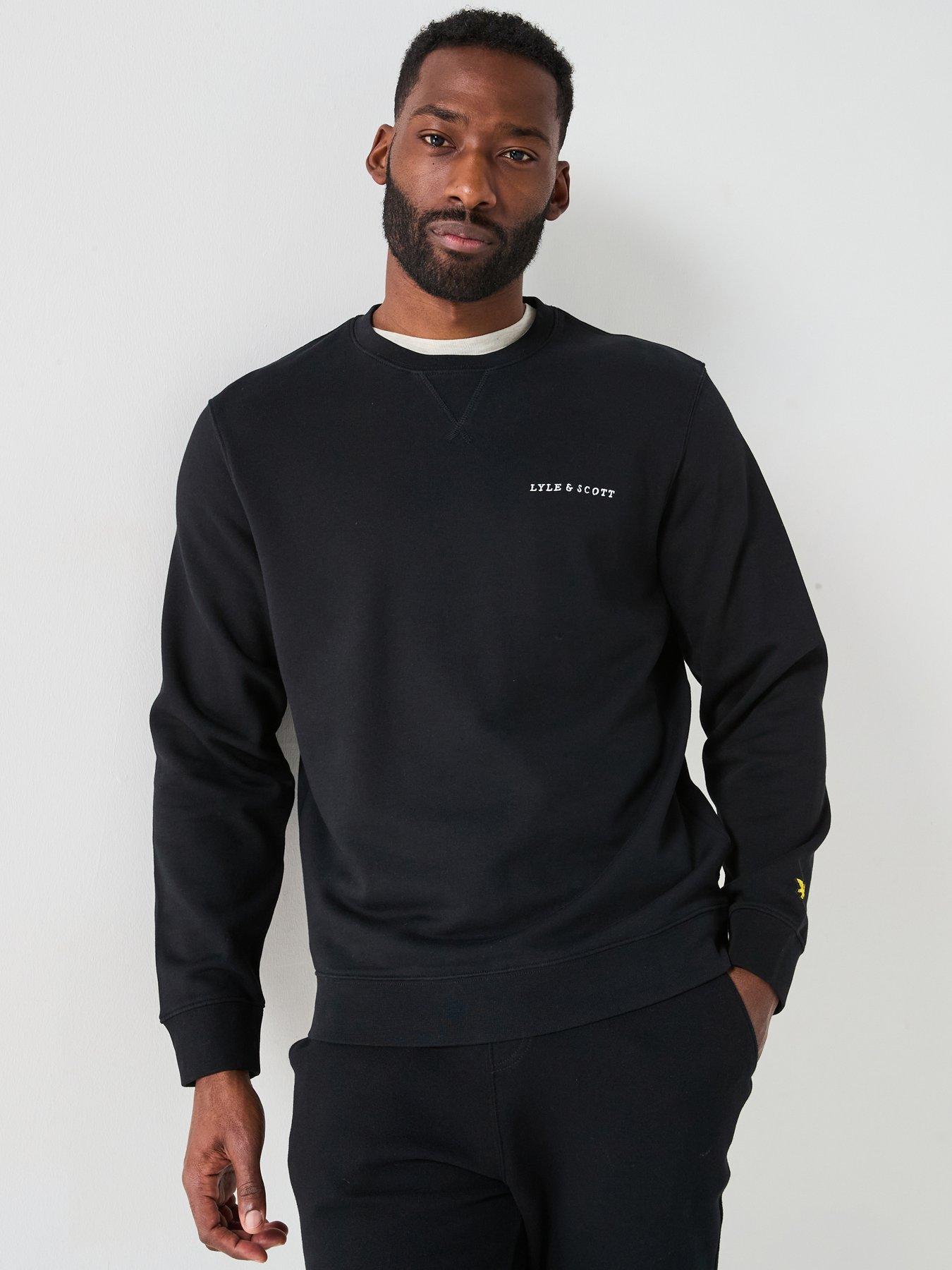 lyle-scott-loopback-embroidered-crew-neck-sweat-black