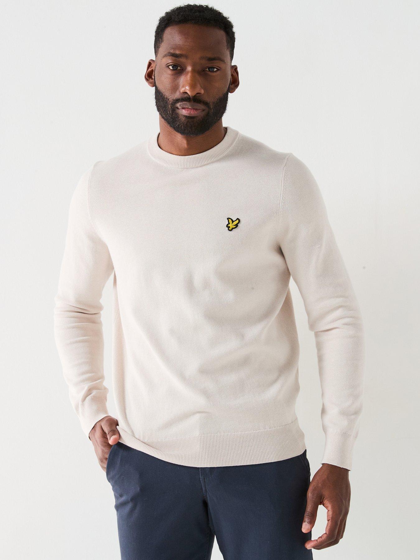 Image 1 of 5 of Lyle & Scott Cotton Crew Neck Knitted Jumper - Cream