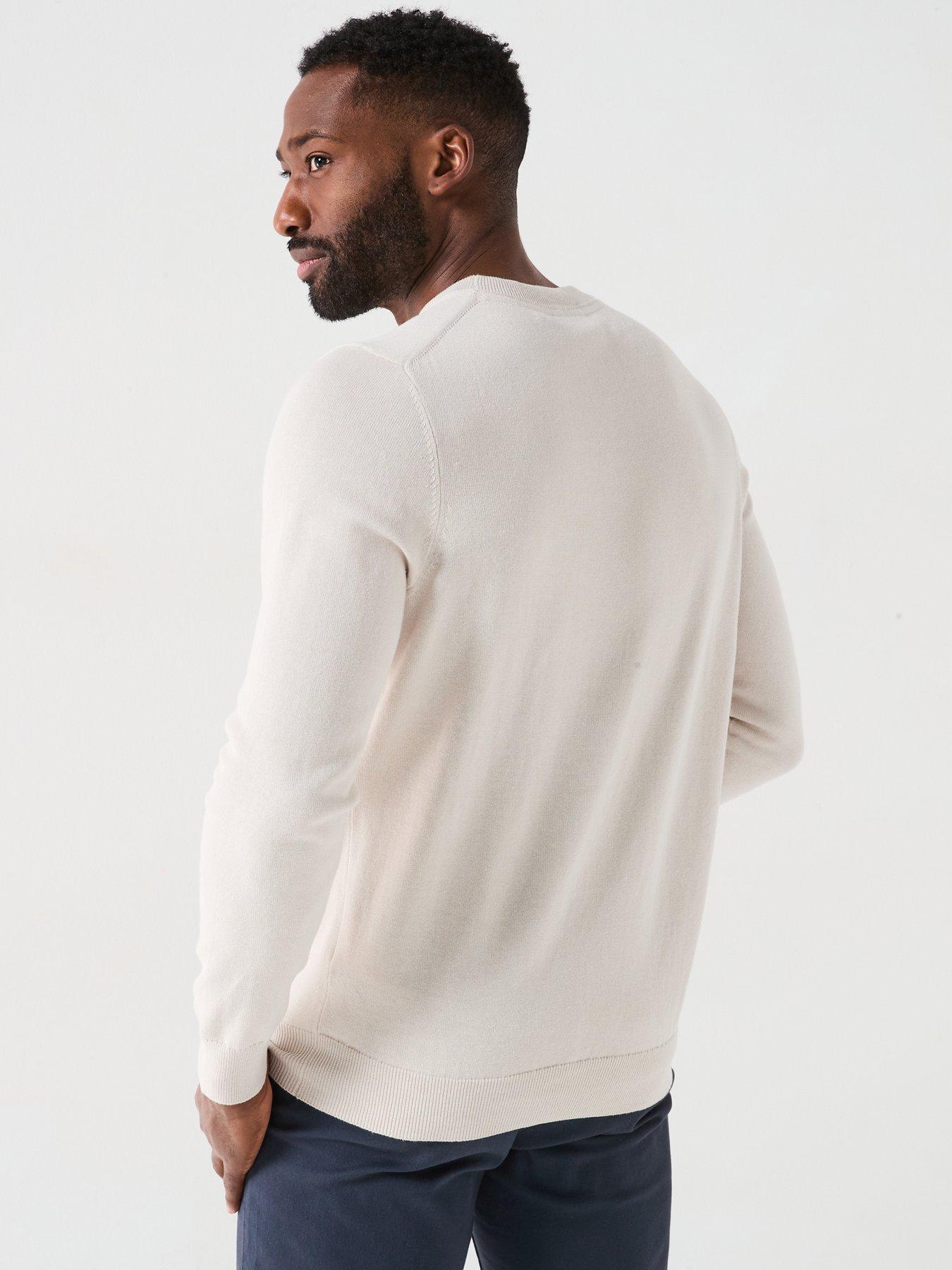 Image 2 of 5 of Lyle & Scott Cotton Crew Neck Knitted Jumper - Cream