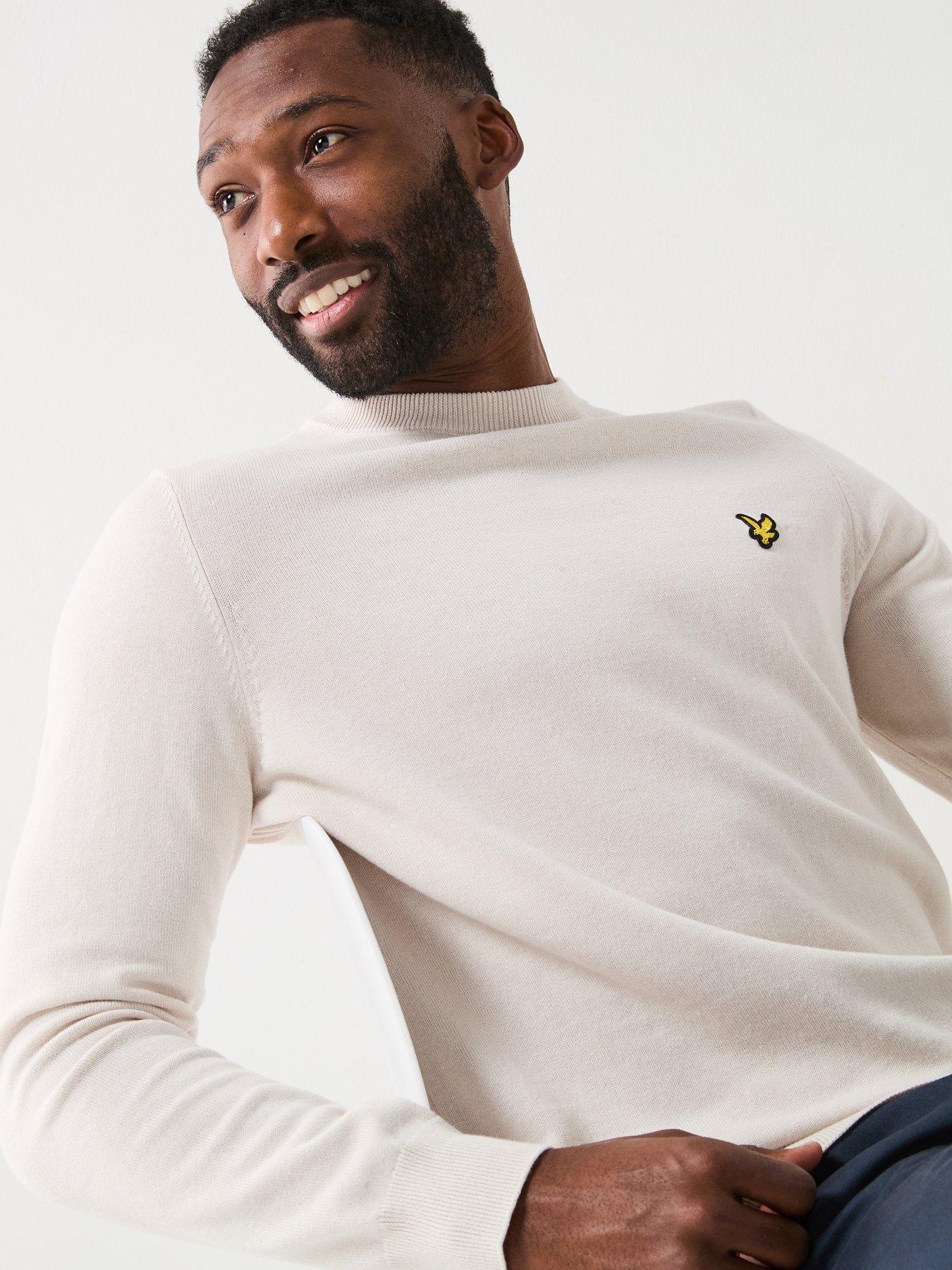 Image 4 of 5 of Lyle & Scott Cotton Crew Neck Knitted Jumper - Cream