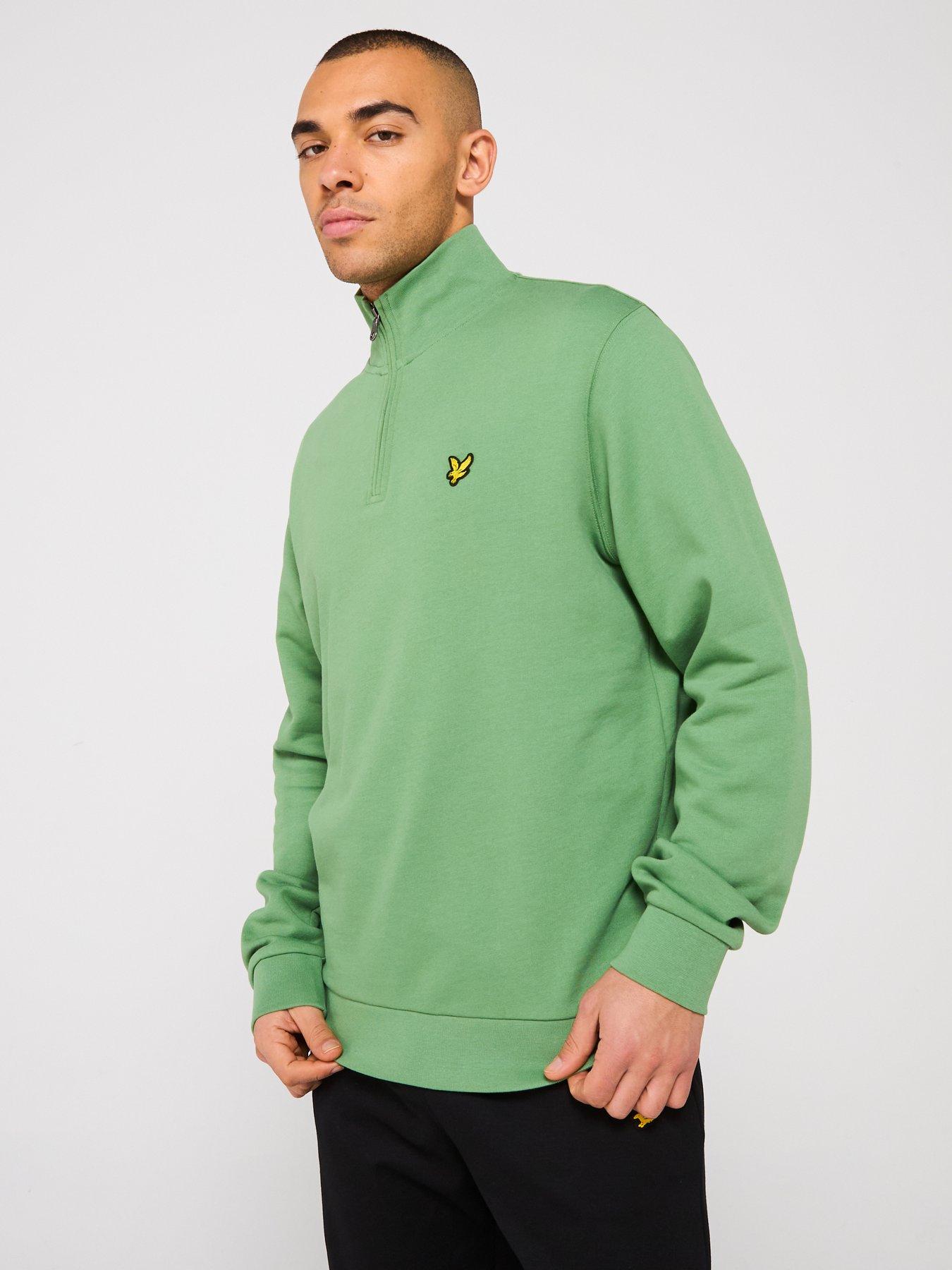 lyle-scott-loopback-14-zip-sweat-green