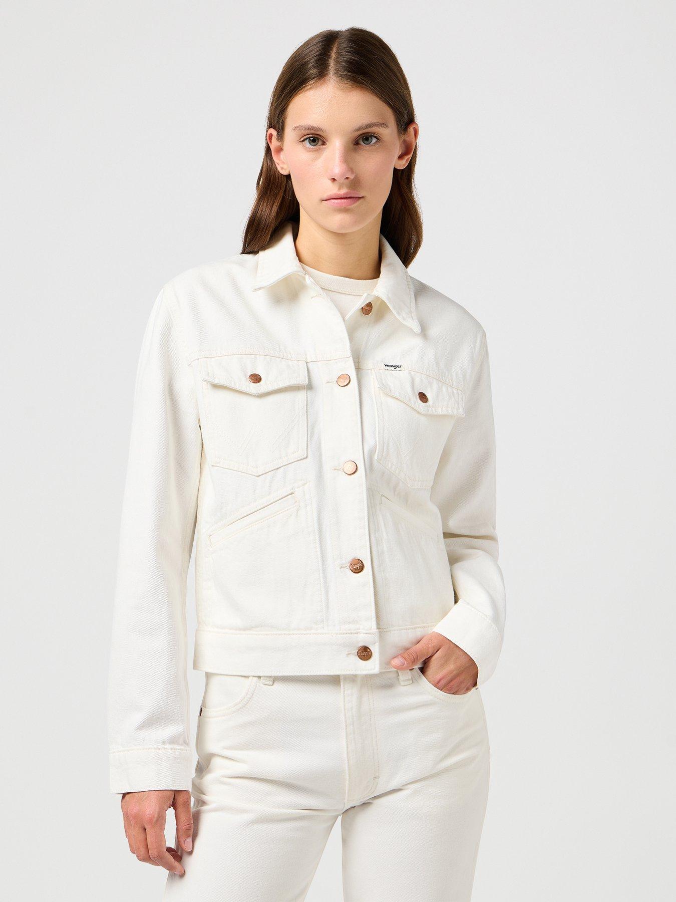 Image 1 of 5 of Wrangler Heritage Denim Jacket- Cream