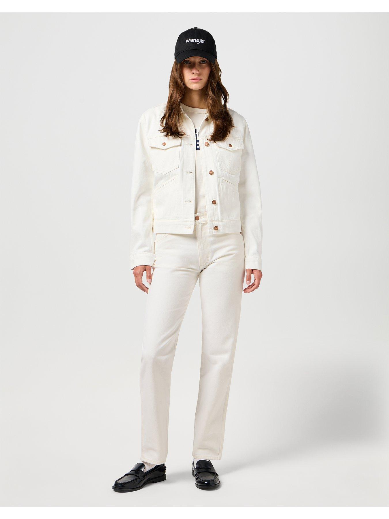 Image 3 of 5 of Wrangler Heritage Denim Jacket- Cream